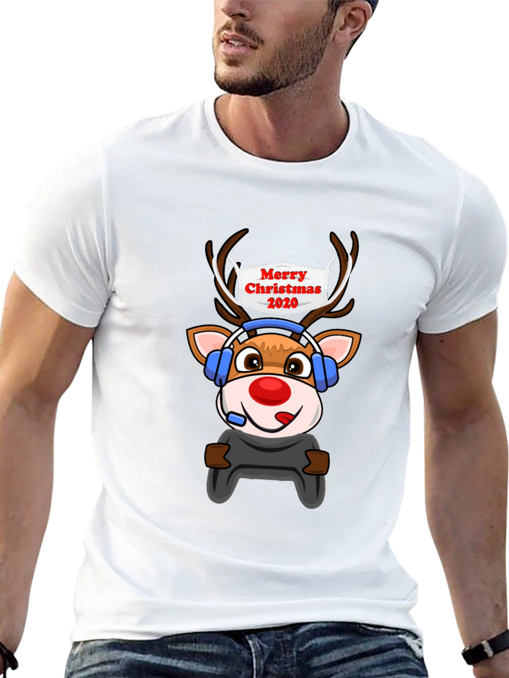 Merry Christmas 2020 Gaming Reindeer T-Shirt