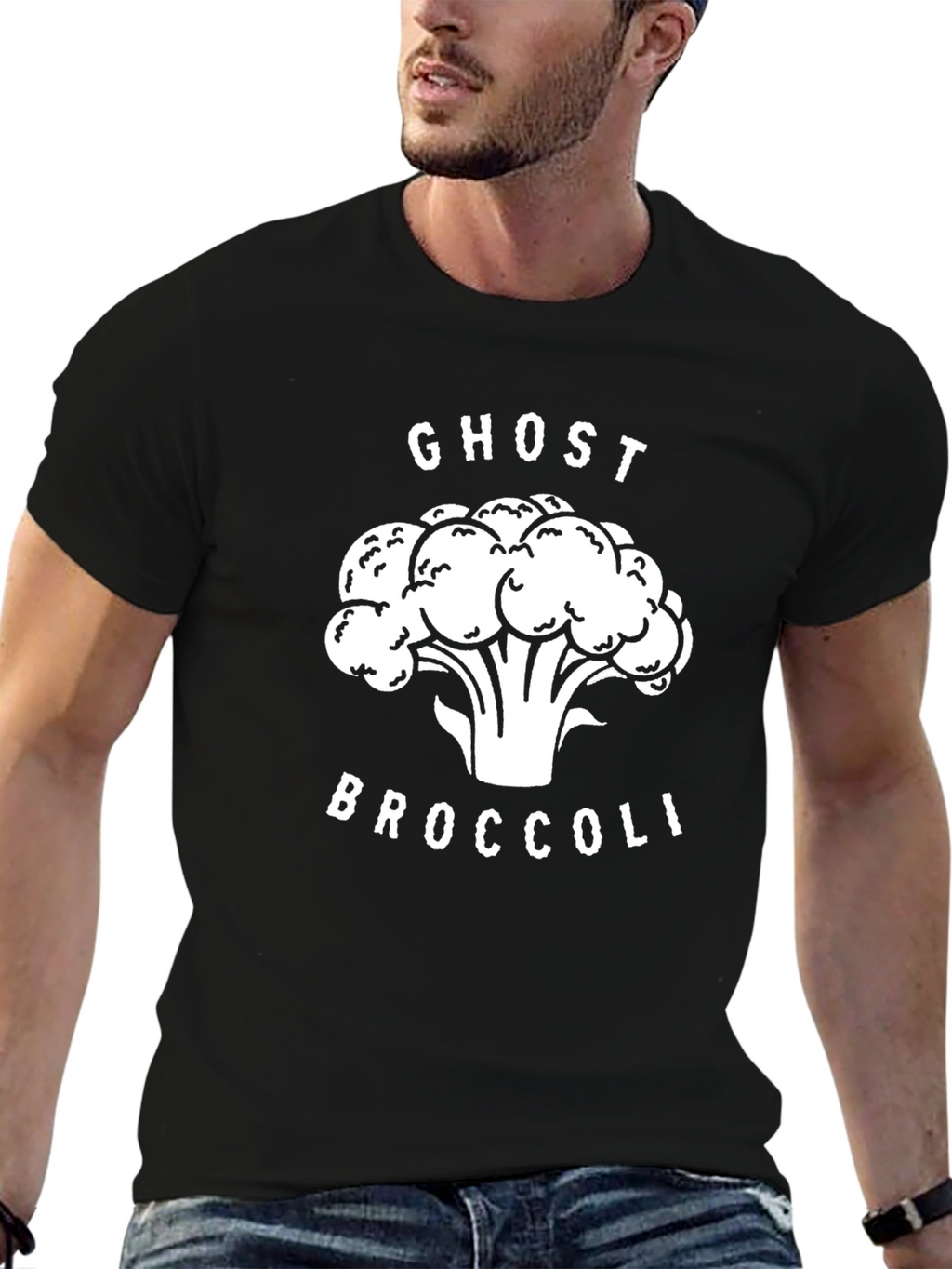 Ghost Broccoli Graphic Tee - Funny Vegan Shirt