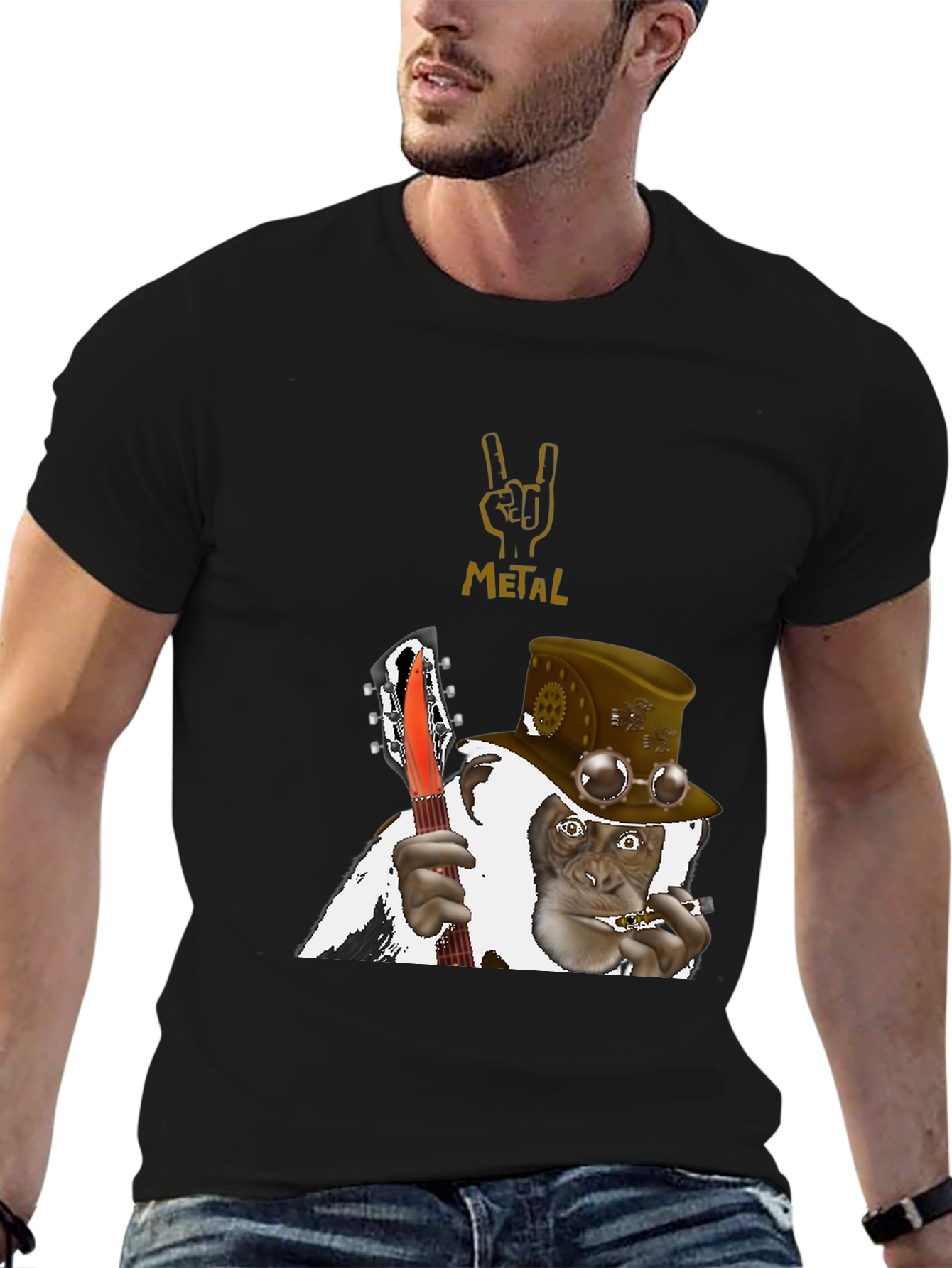 Steampunk Monkey Guitarist T-Shirt