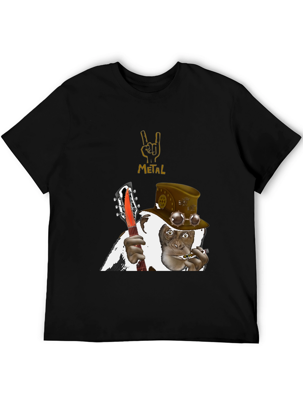 Steampunk Monkey Guitarist T-Shirt
