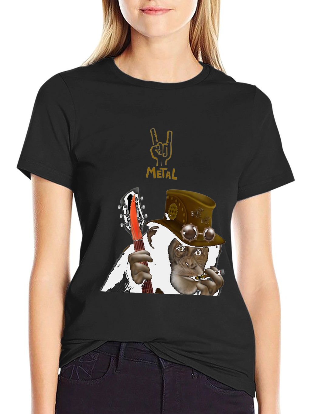 Steampunk Monkey Guitarist T-Shirt