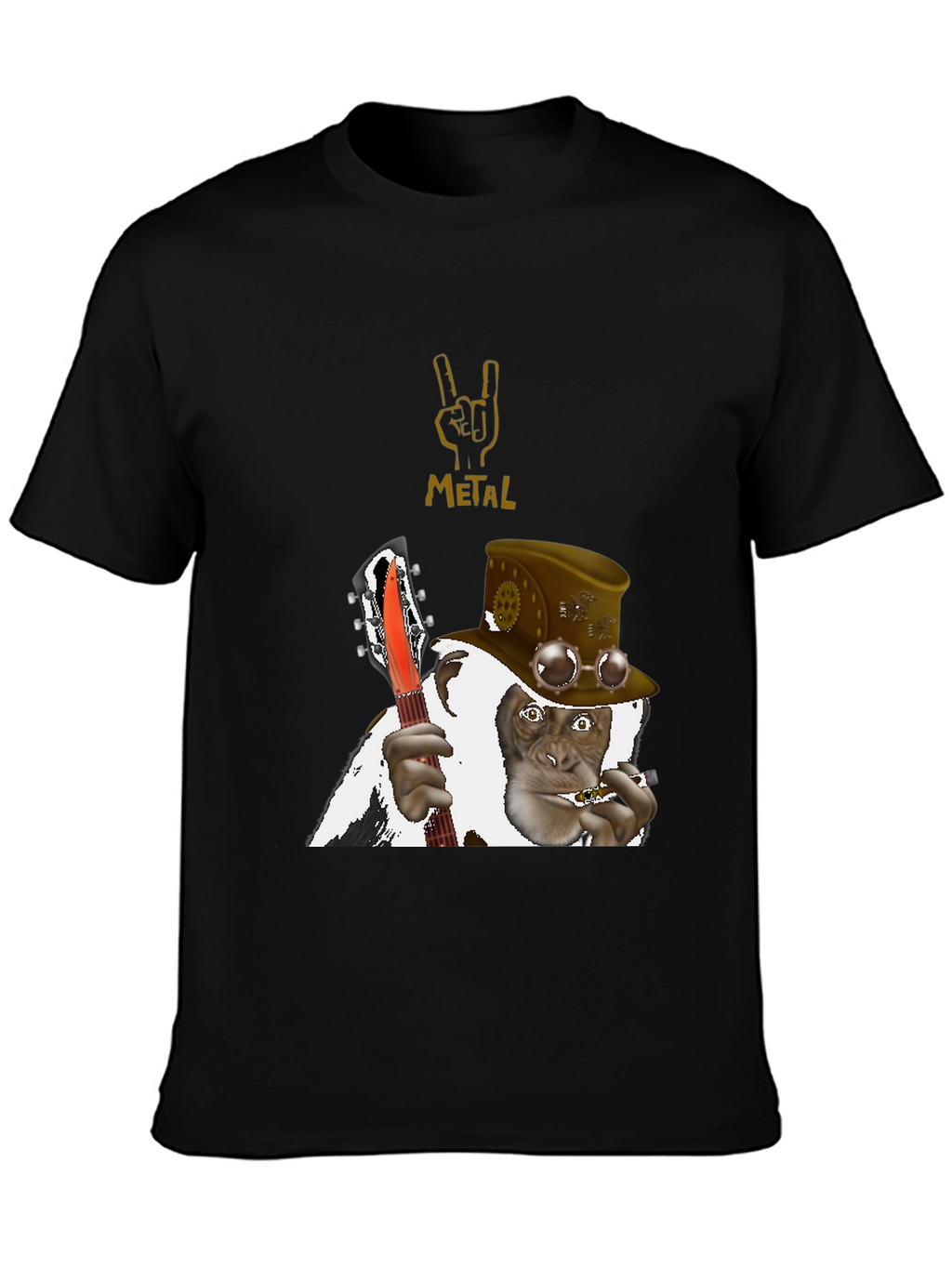 Steampunk Monkey Guitarist T-Shirt