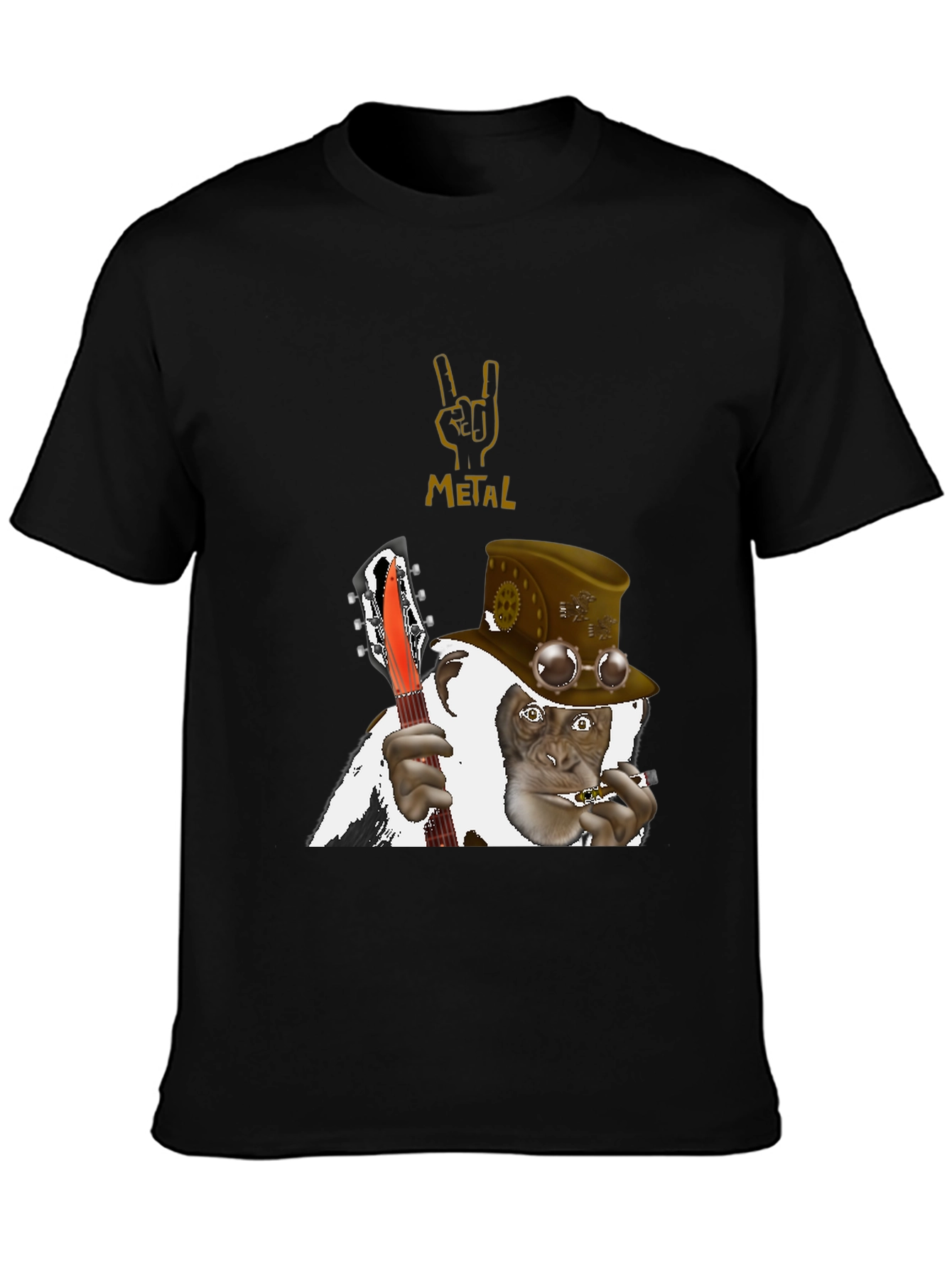 Steampunk Monkey Guitarist T-Shirt
