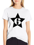 Star Number 6 Black Graphic Tee