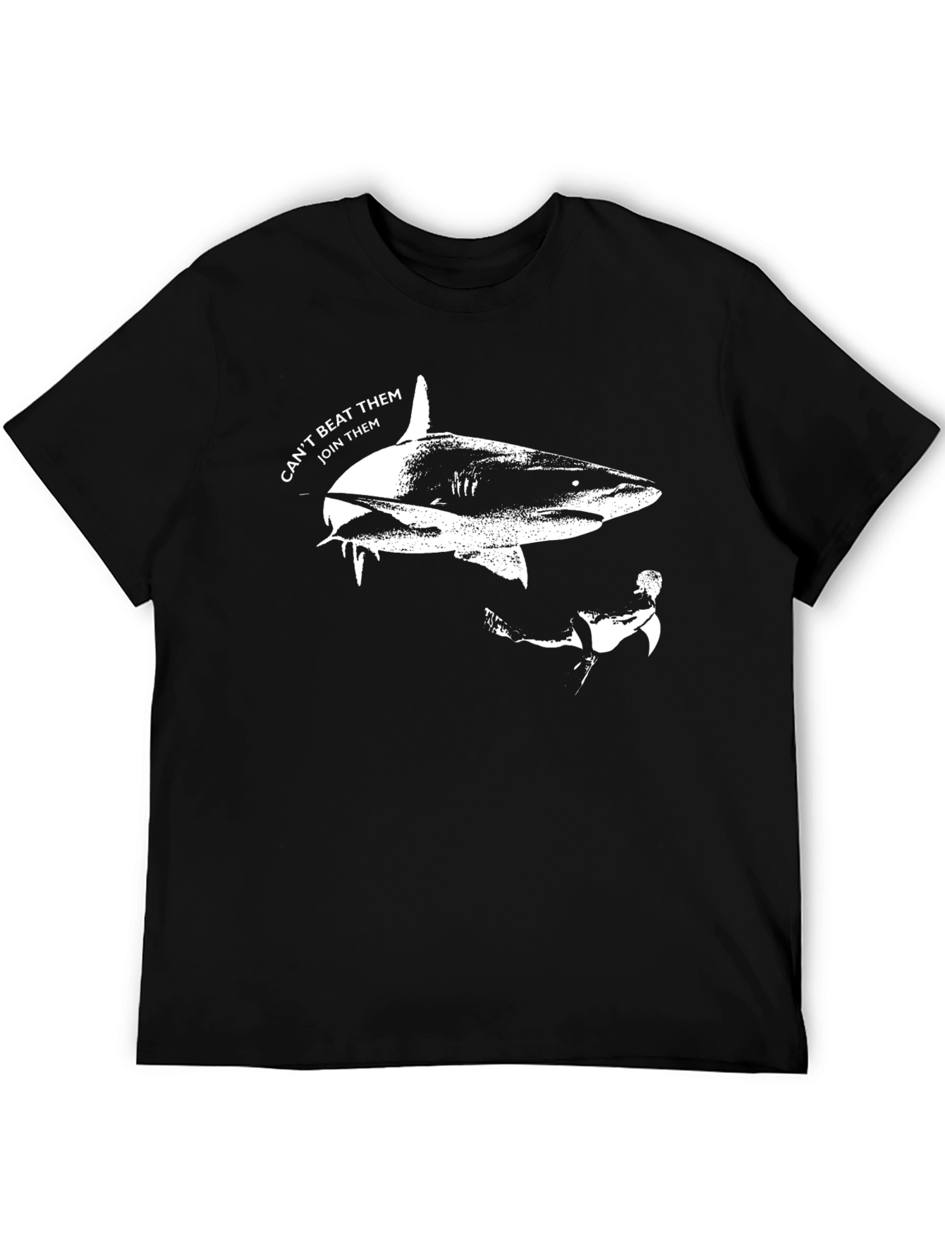 Shark Diver T-Shirt - Cant Beat Them Join Them
