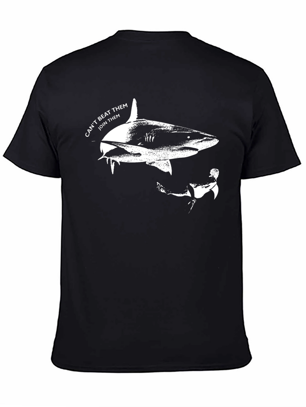 Shark Diver T-Shirt - Cant Beat Them Join Them