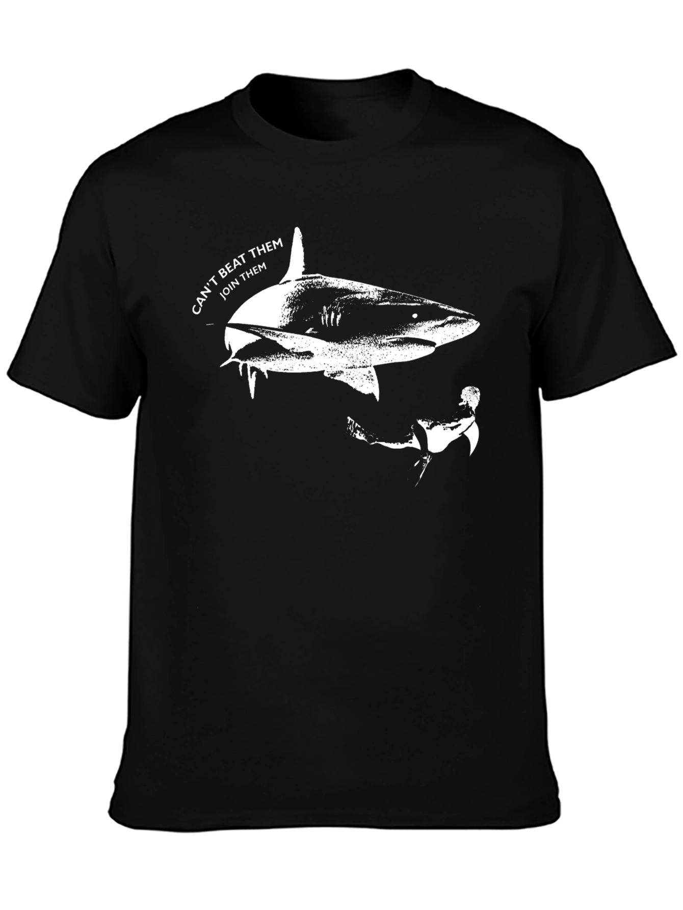 Shark Diver T-Shirt - Cant Beat Them Join Them