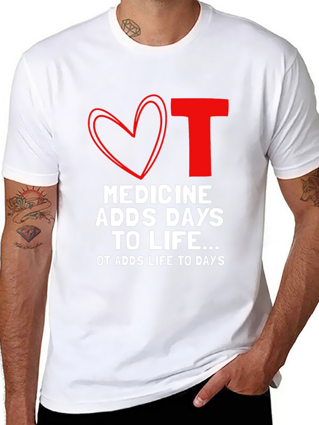 OT Medicine Adds Life to Days Black T-Shirt