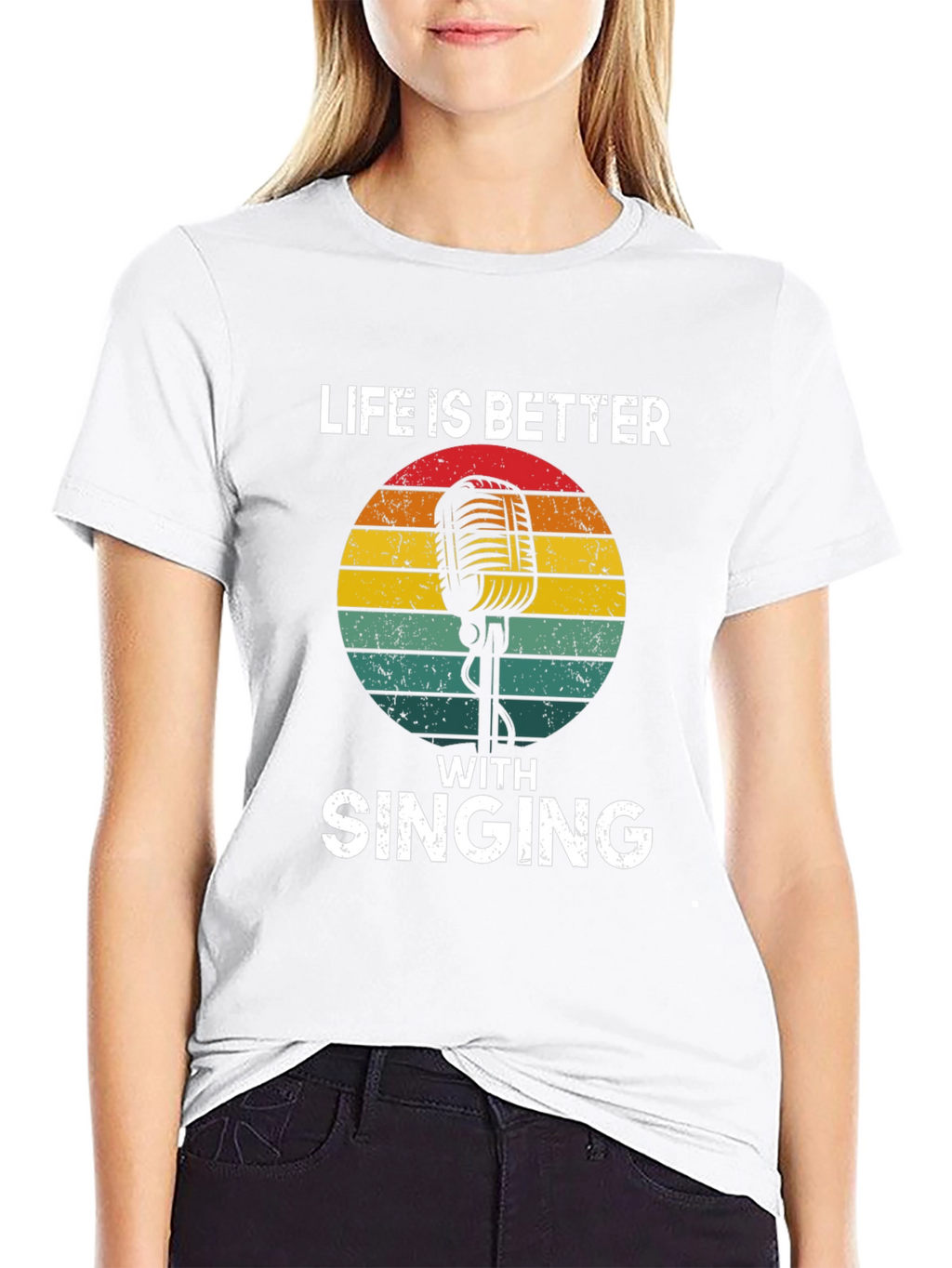 Life is Better with Singing Black Graphic Tee