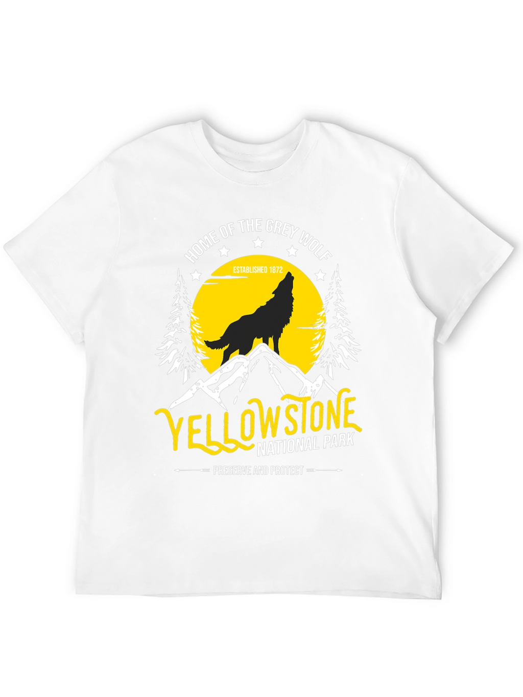 Yellowstone National Park Grey Wolf T-Shirt