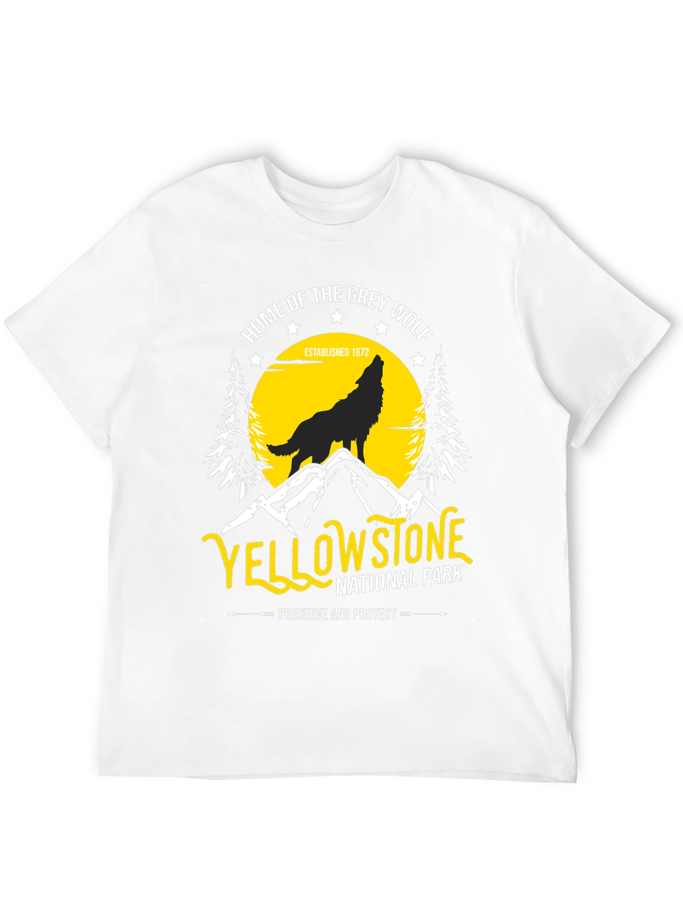 Yellowstone National Park Grey Wolf T-Shirt