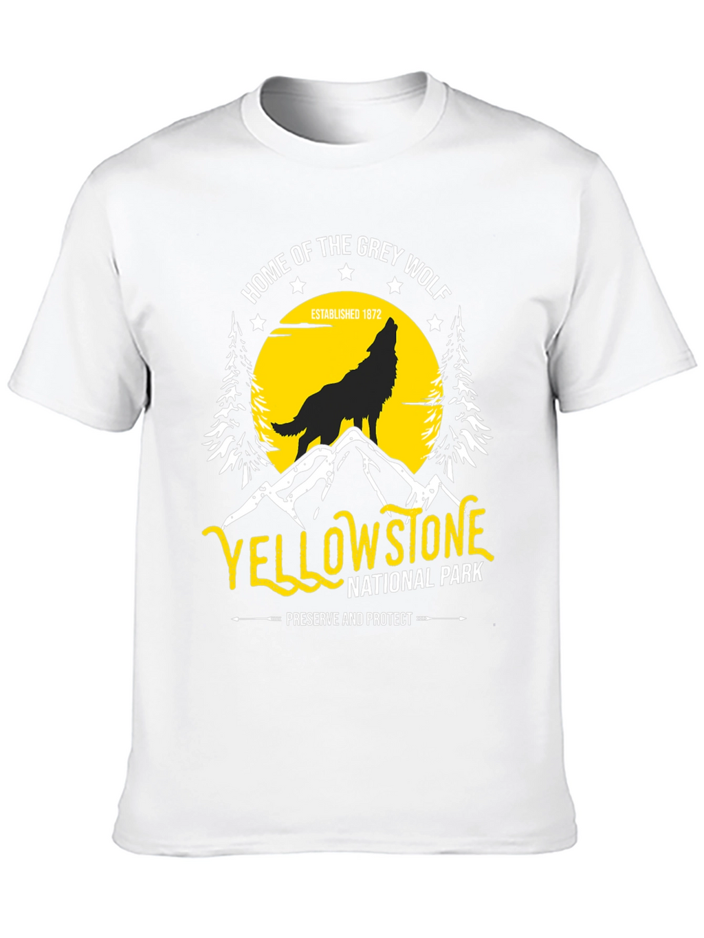 Yellowstone National Park Grey Wolf T-Shirt