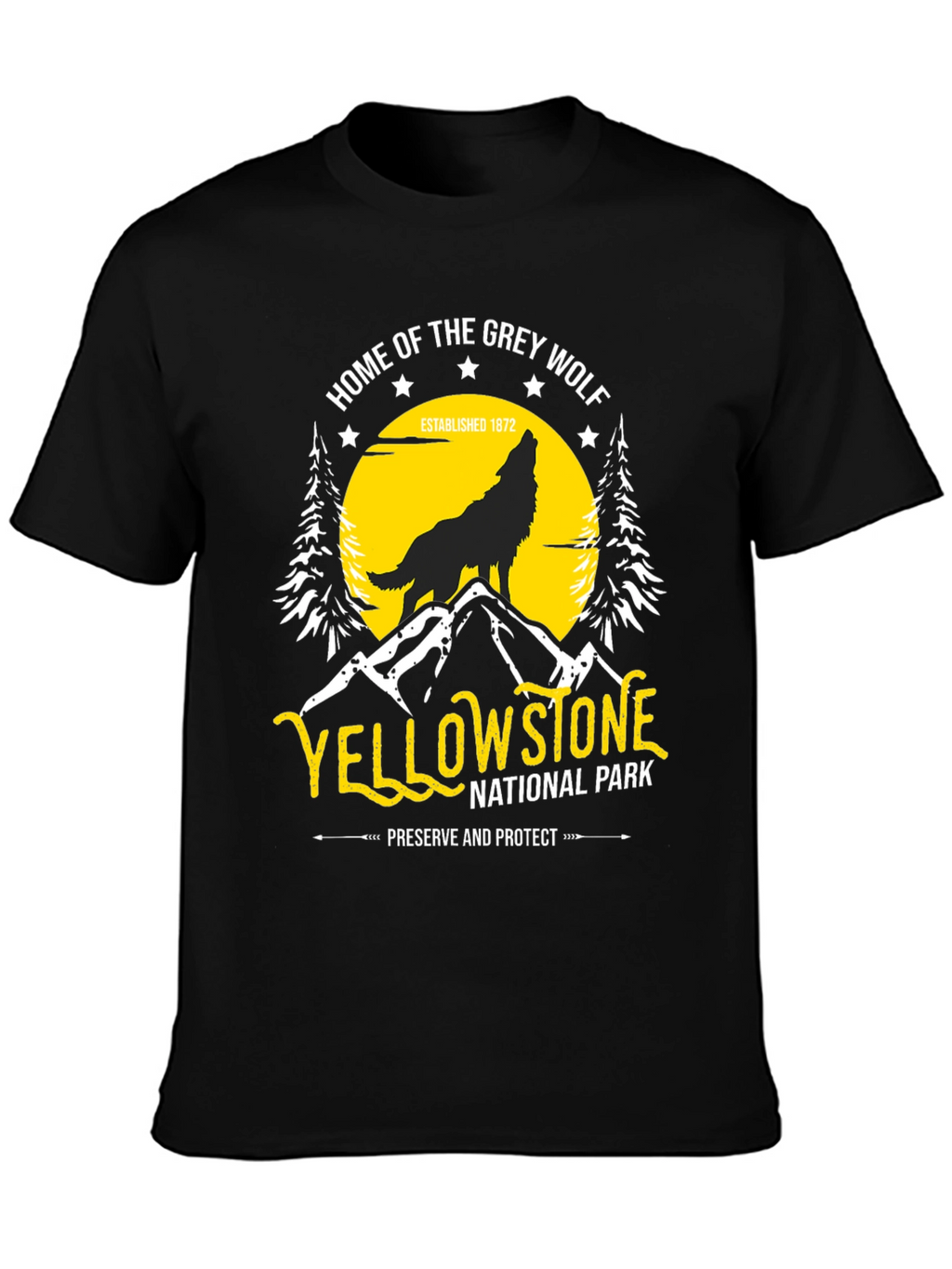 Yellowstone National Park Grey Wolf T-Shirt