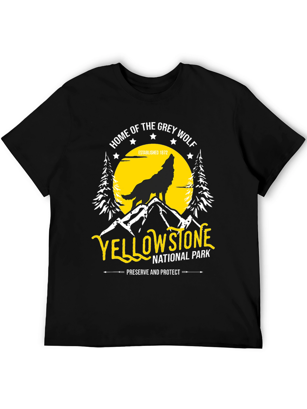 Yellowstone National Park Grey Wolf T-Shirt