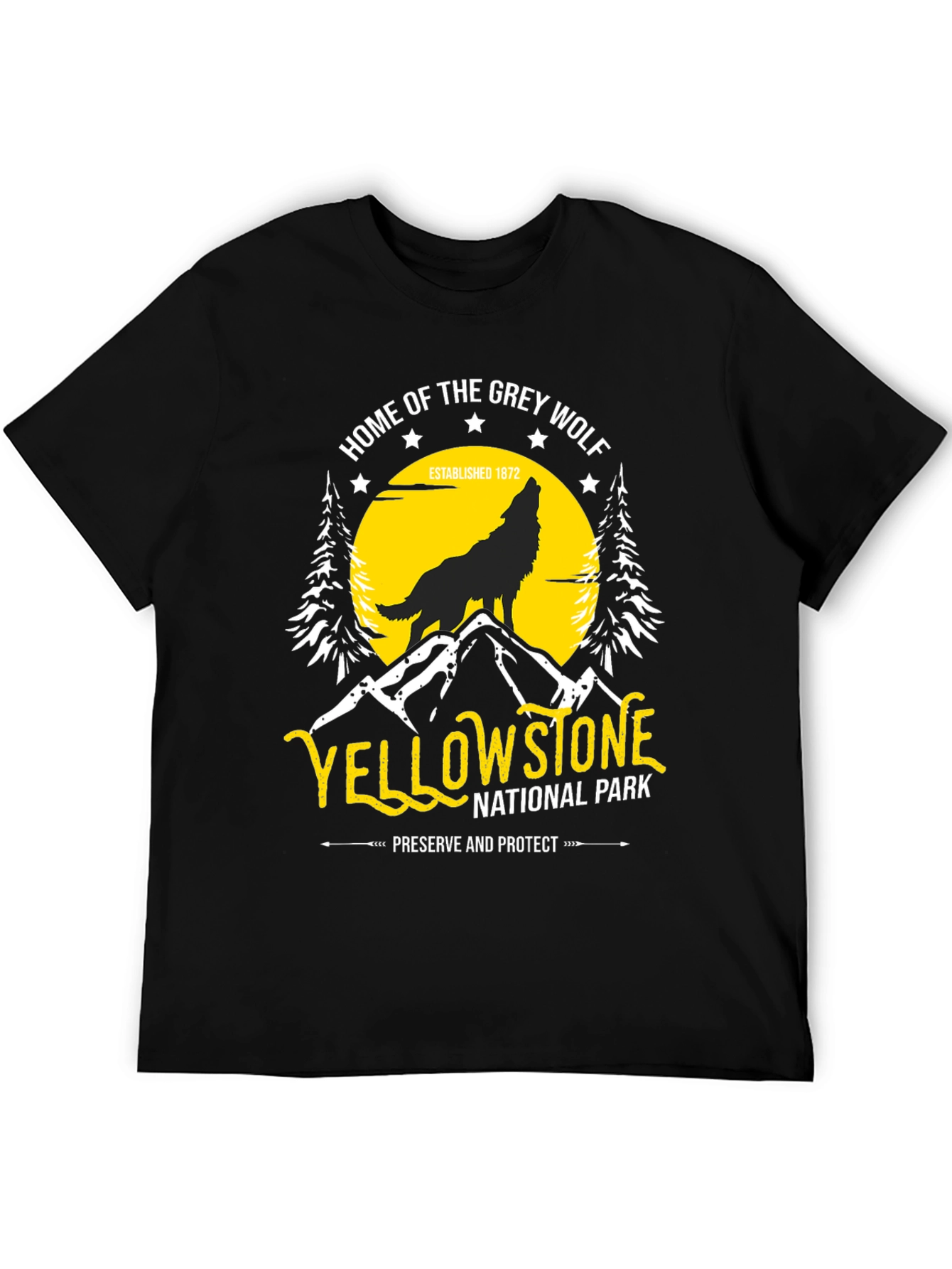 Yellowstone National Park Grey Wolf T-Shirt