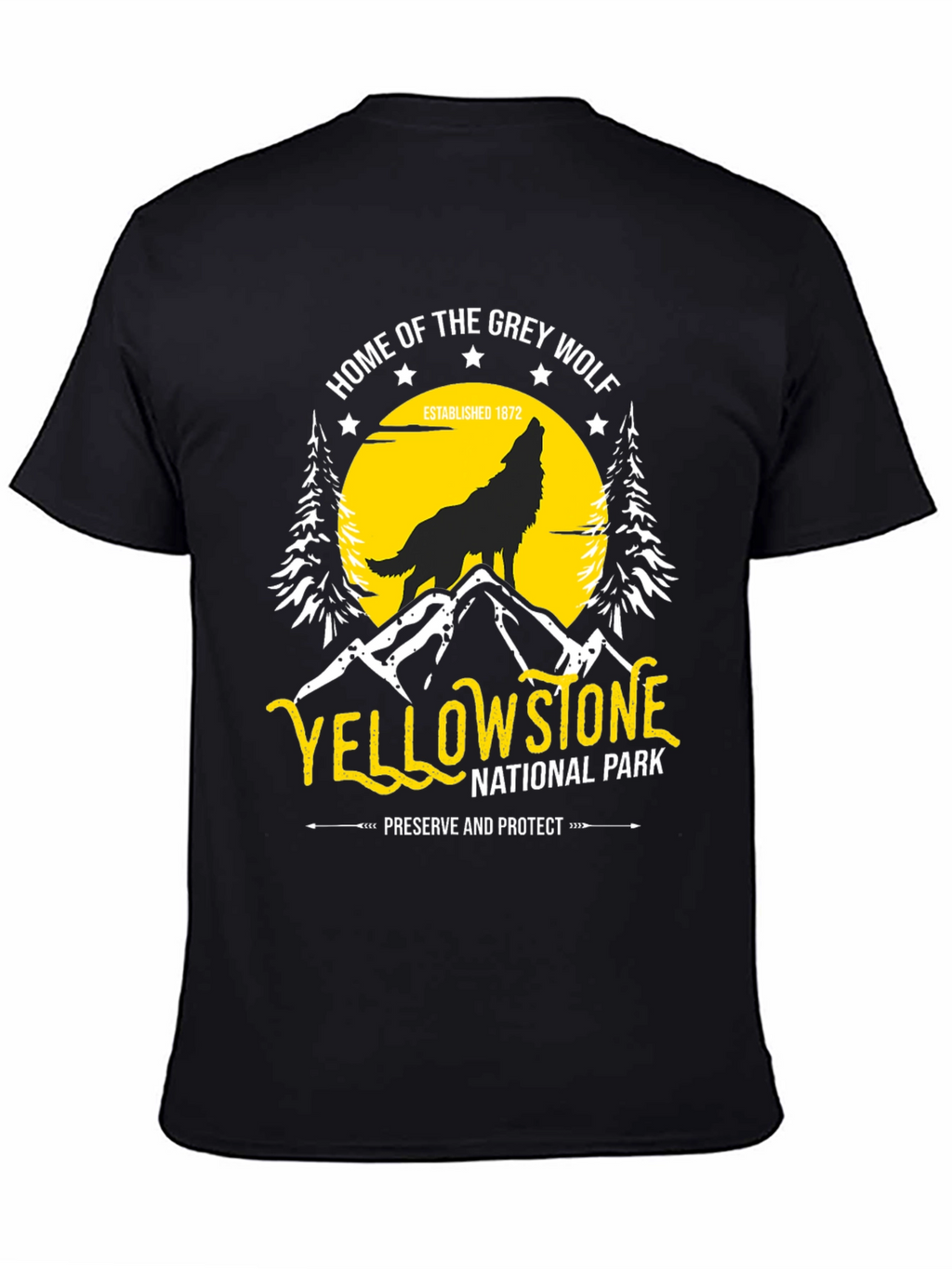 Yellowstone National Park Grey Wolf T-Shirt