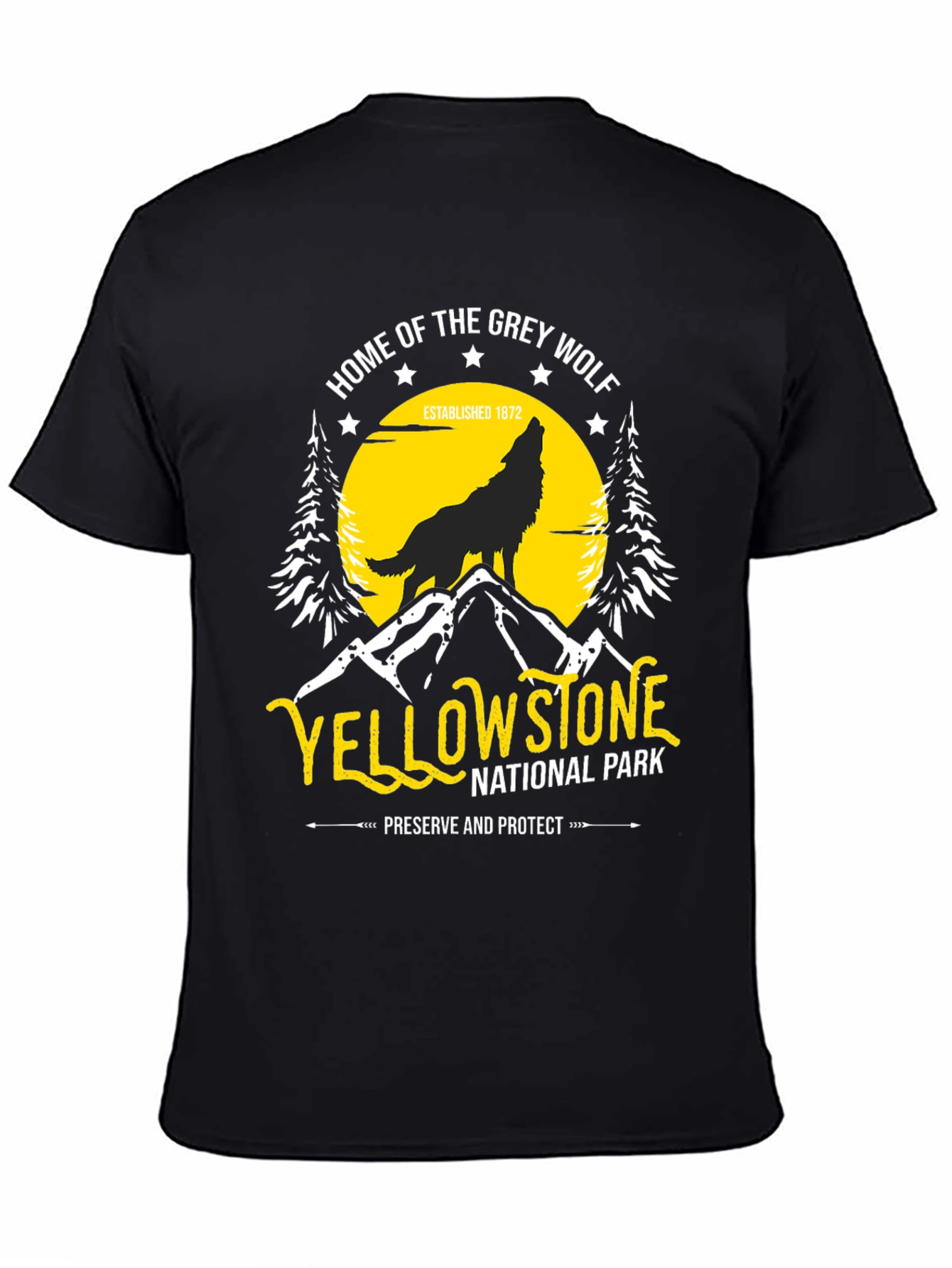 Yellowstone National Park Grey Wolf T-Shirt