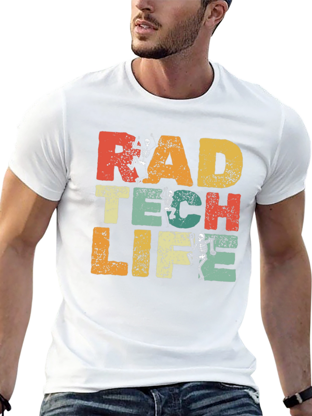 Rad Tech Life Skeleton Graphic Tee - Black