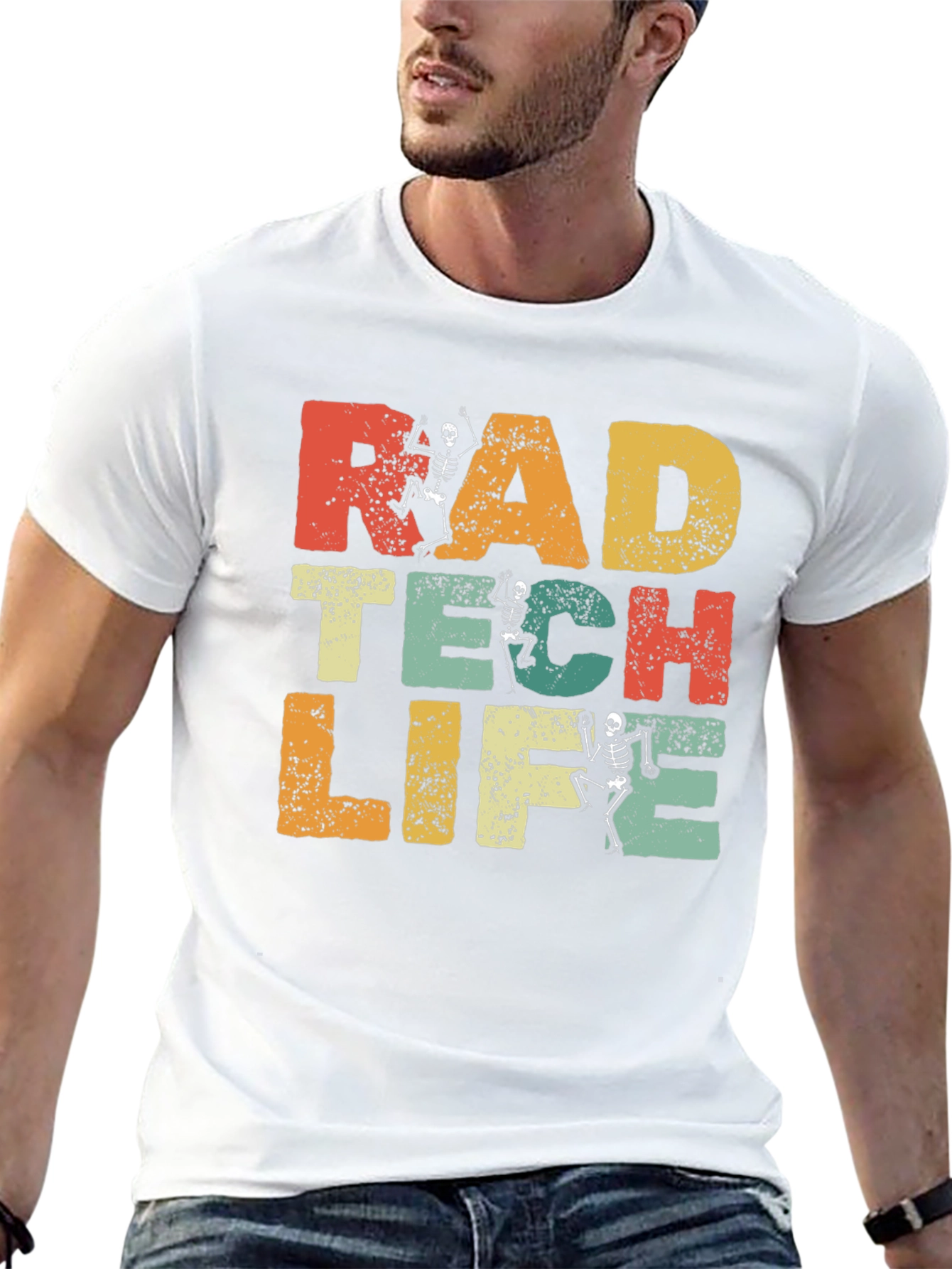 Rad Tech Life Skeleton Graphic Tee - Black