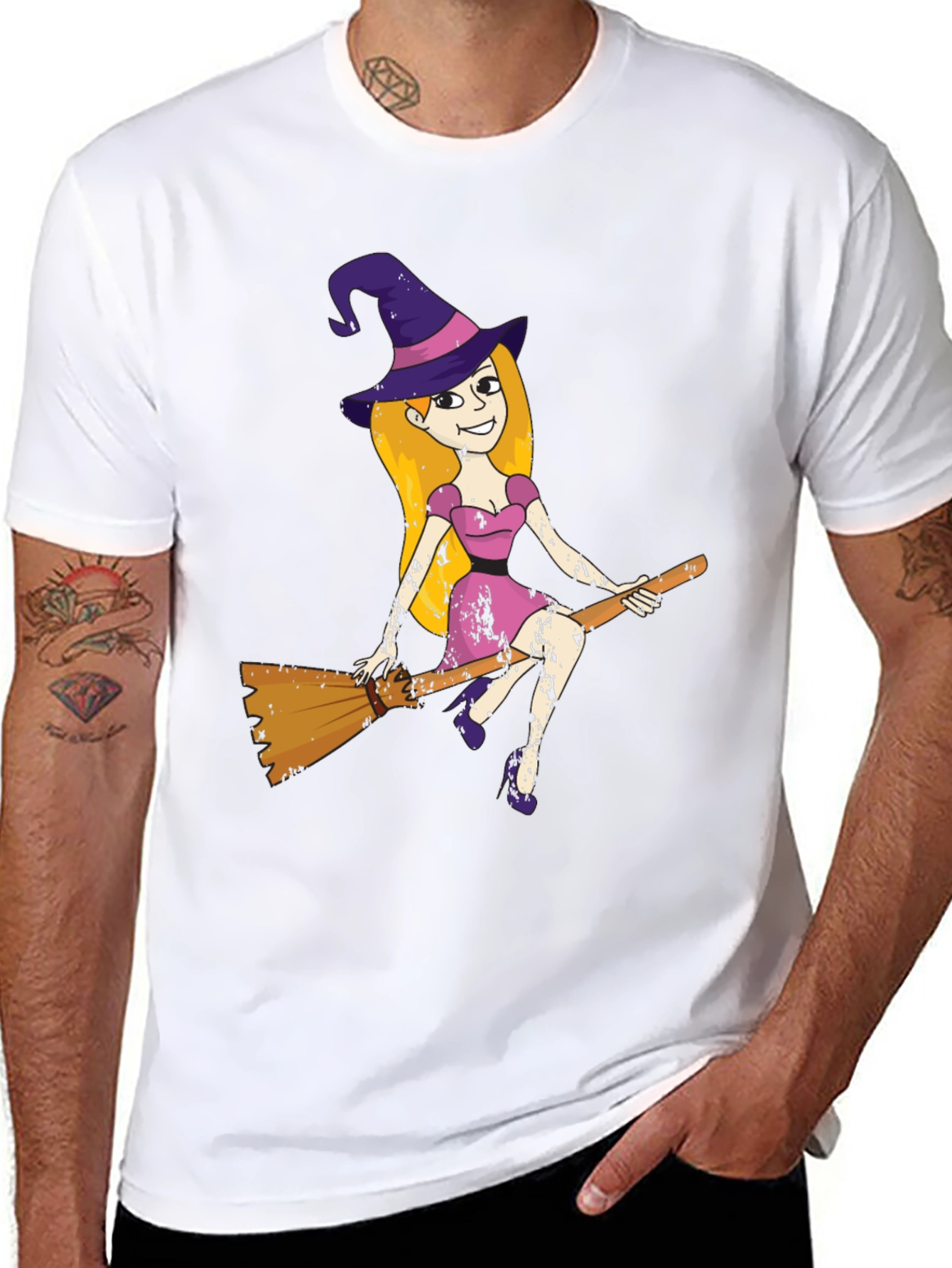 Halloween Witch T-Shirt - Black Cotton Tee