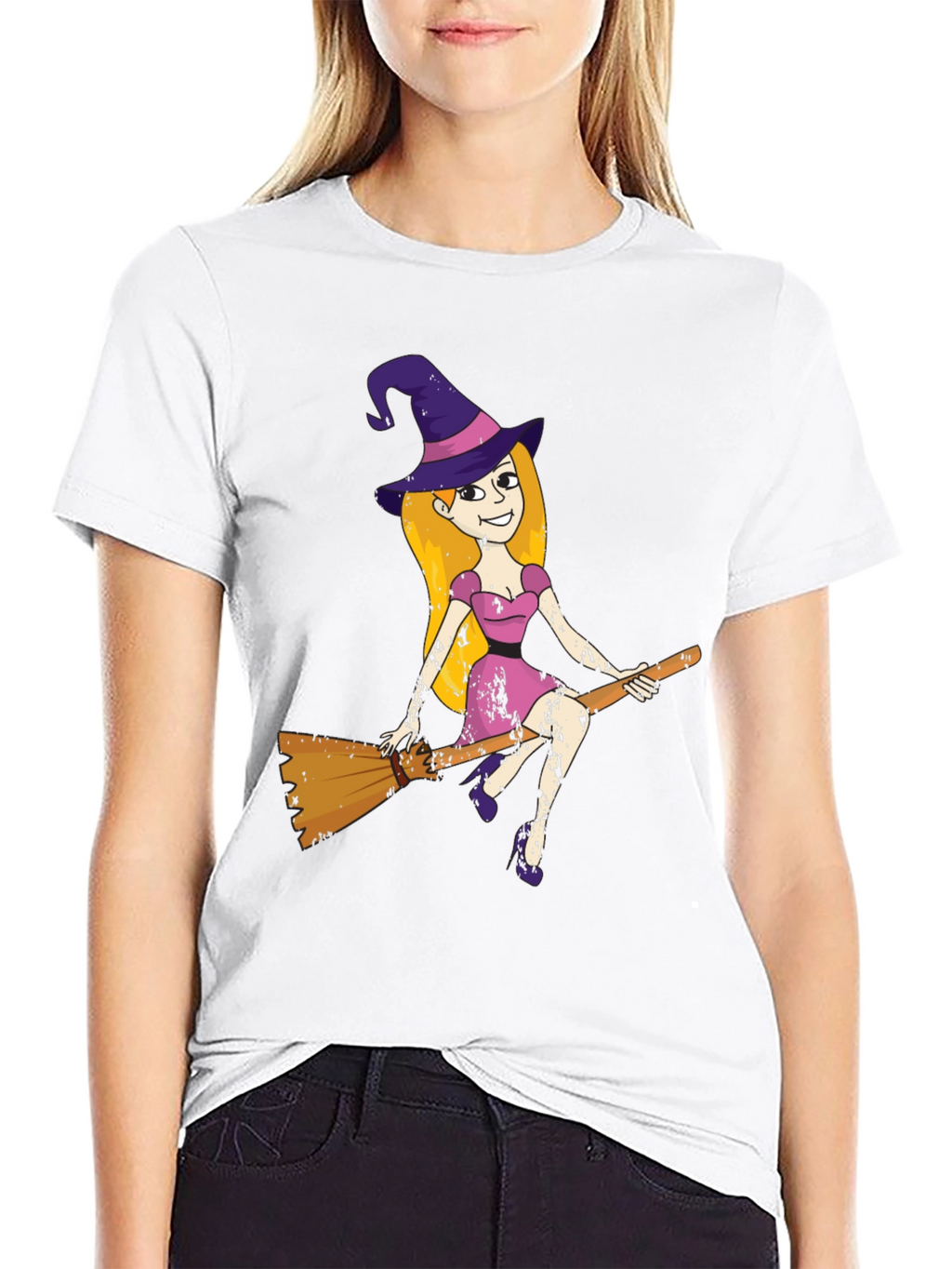 Halloween Witch T-Shirt - Black Cotton Tee