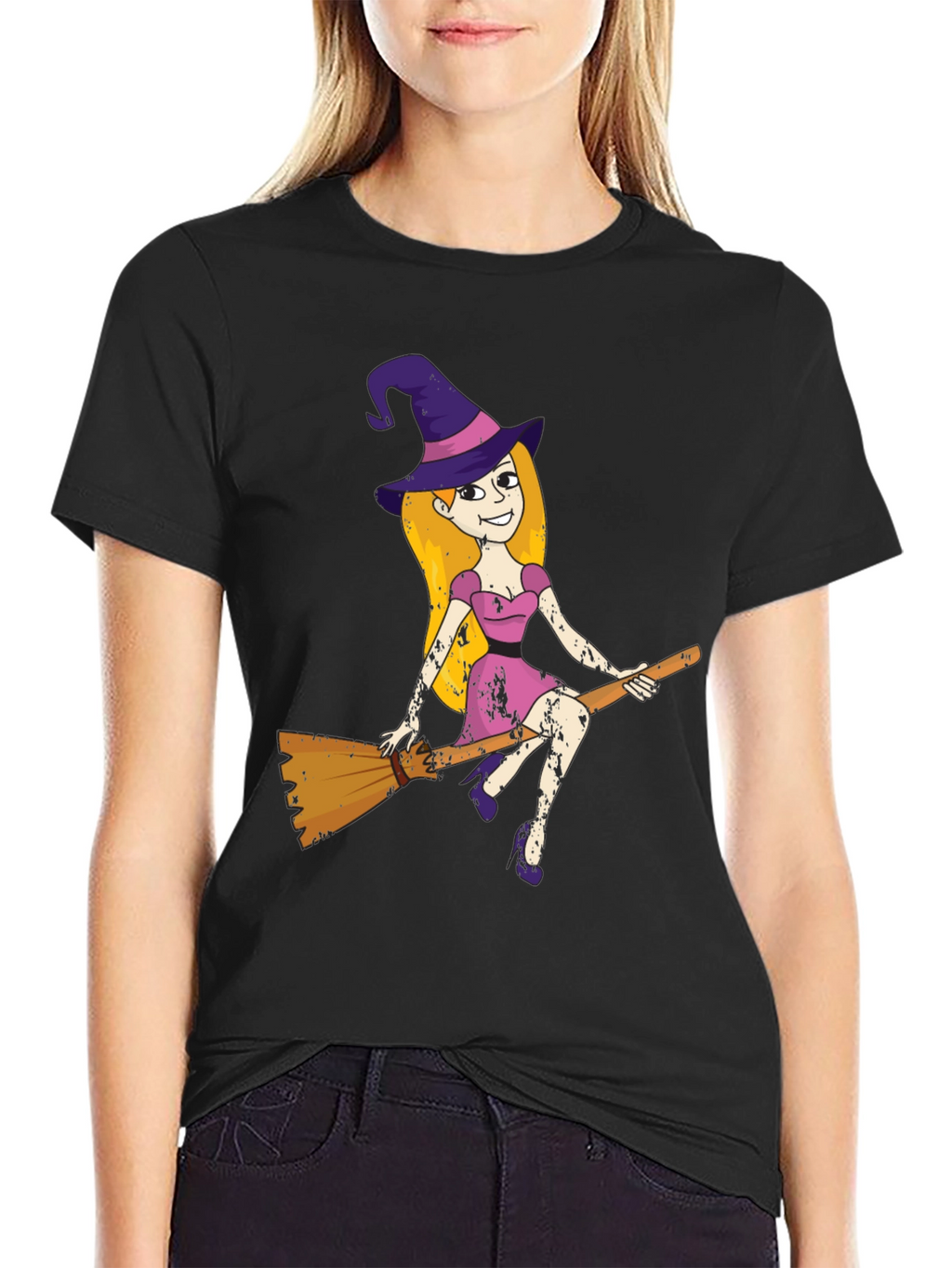 Halloween Witch T-Shirt - Black Cotton Tee