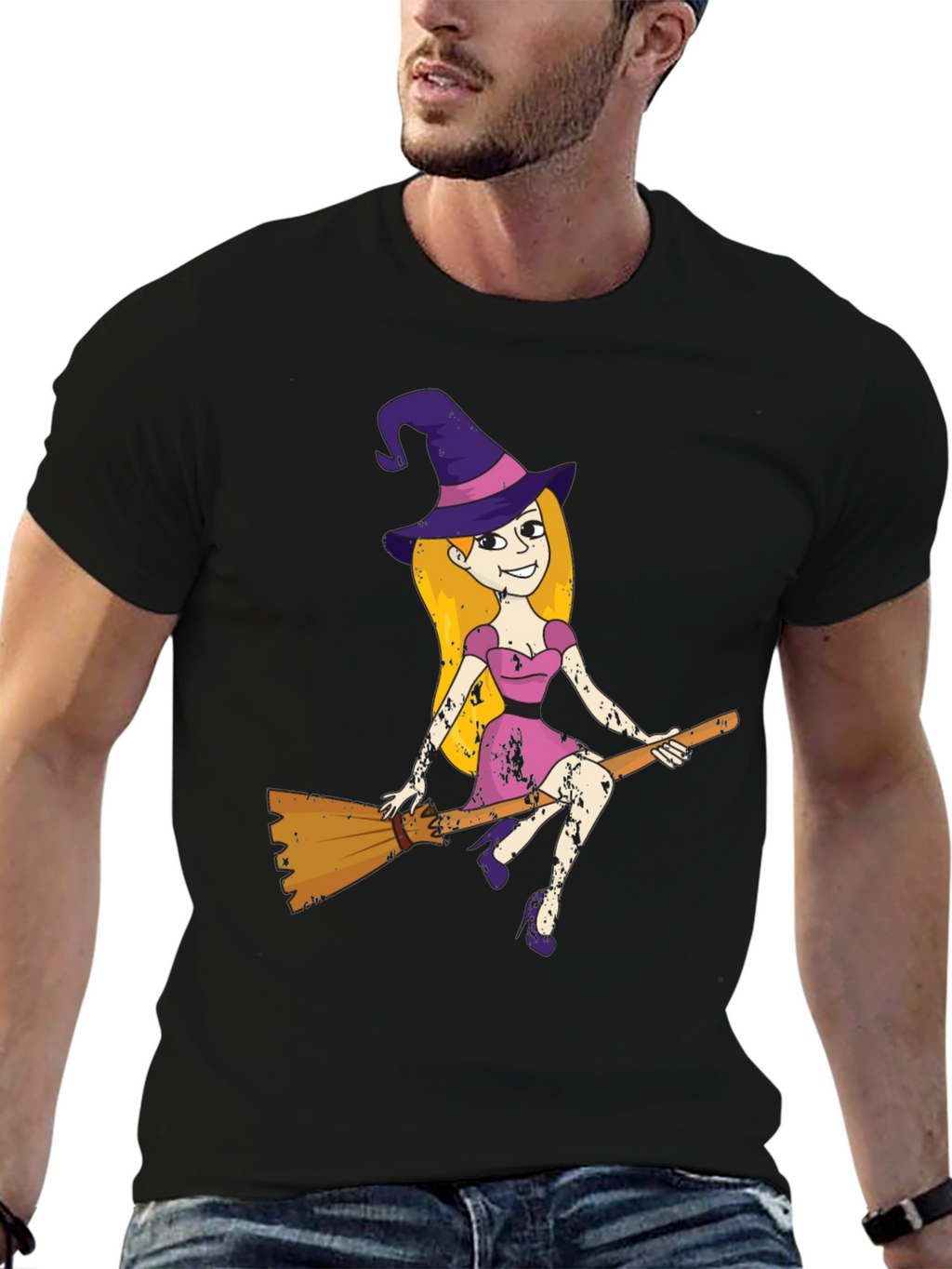 Halloween Witch T-Shirt - Black Cotton Tee