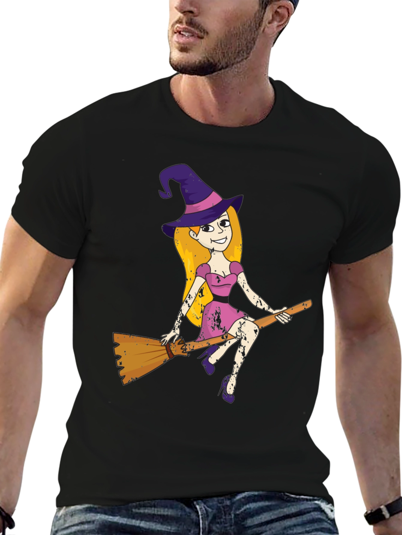 Halloween Witch T-Shirt - Black Cotton Tee