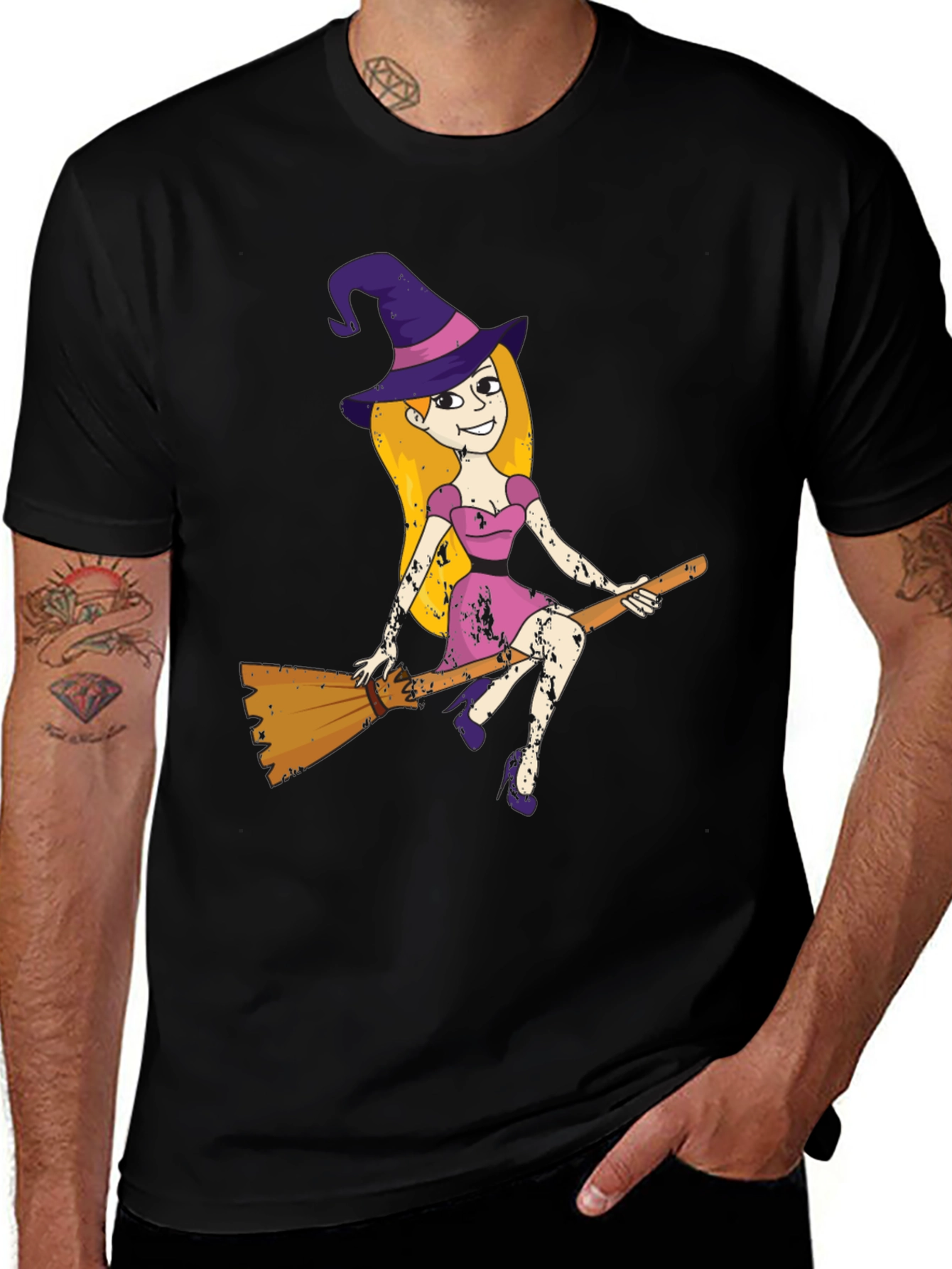 Halloween Witch T-Shirt - Black Cotton Tee