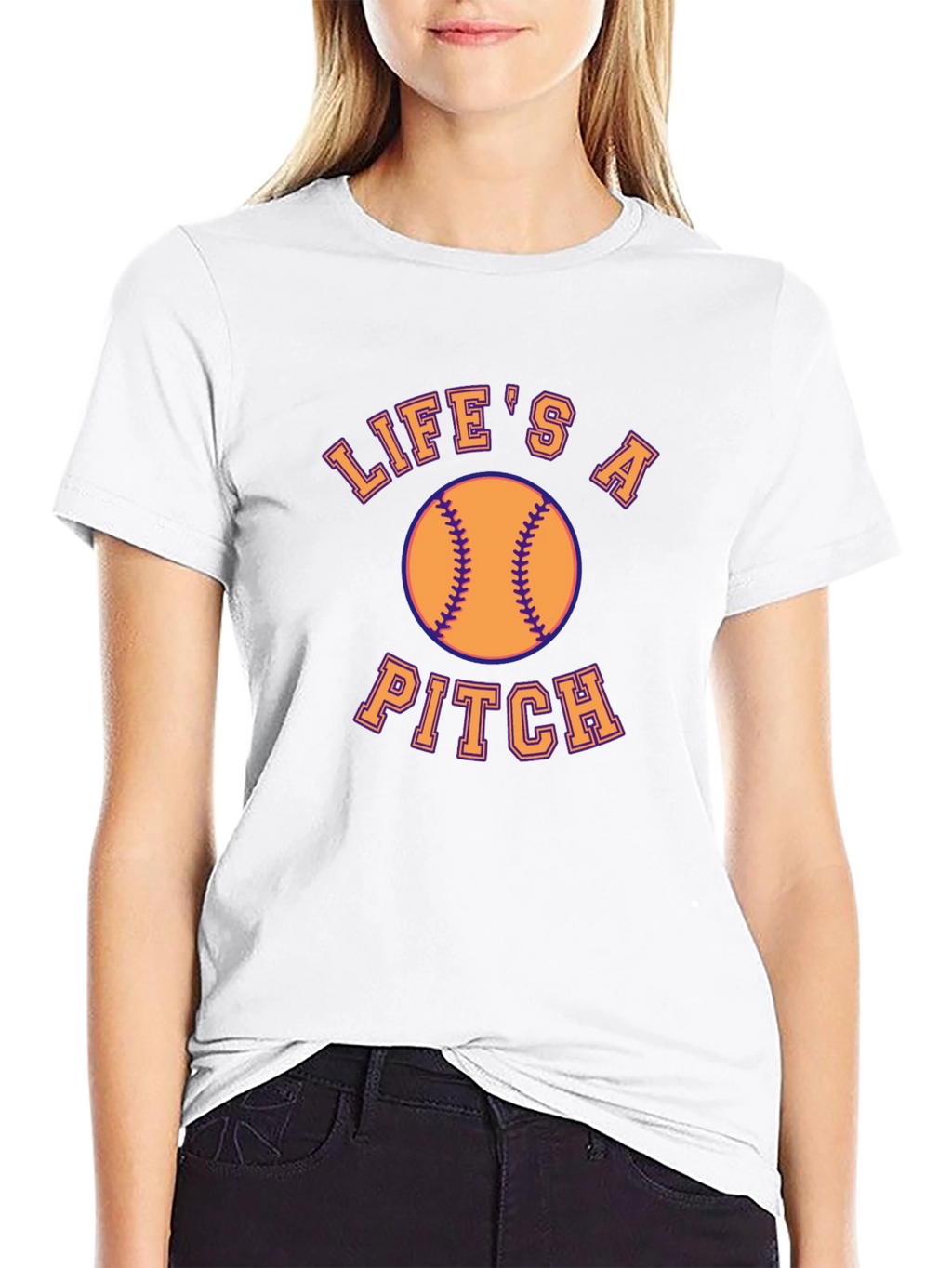 Lifes a Pitch Baseball Graphic T-Shirt