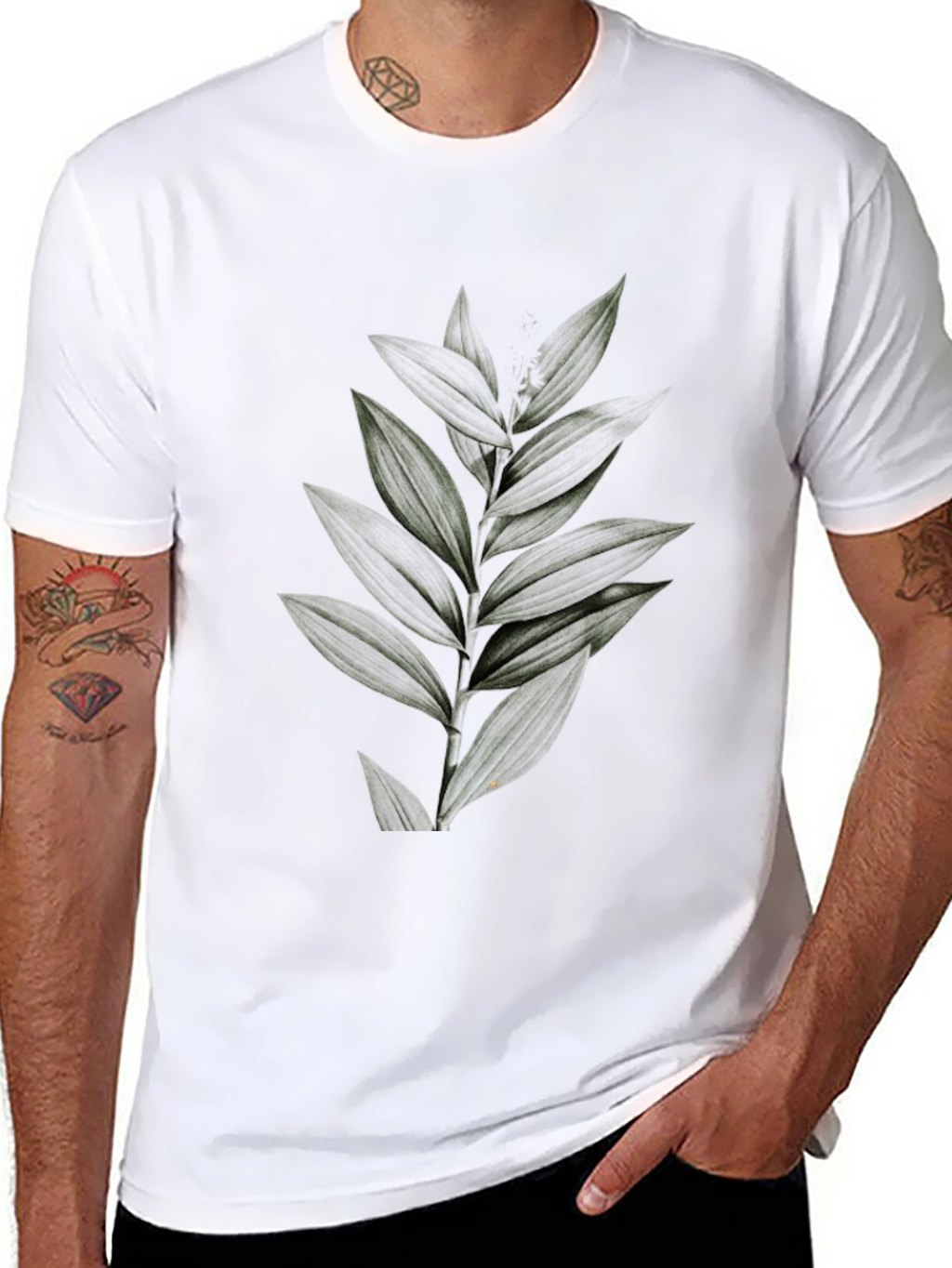 Botanical Print Black Tee