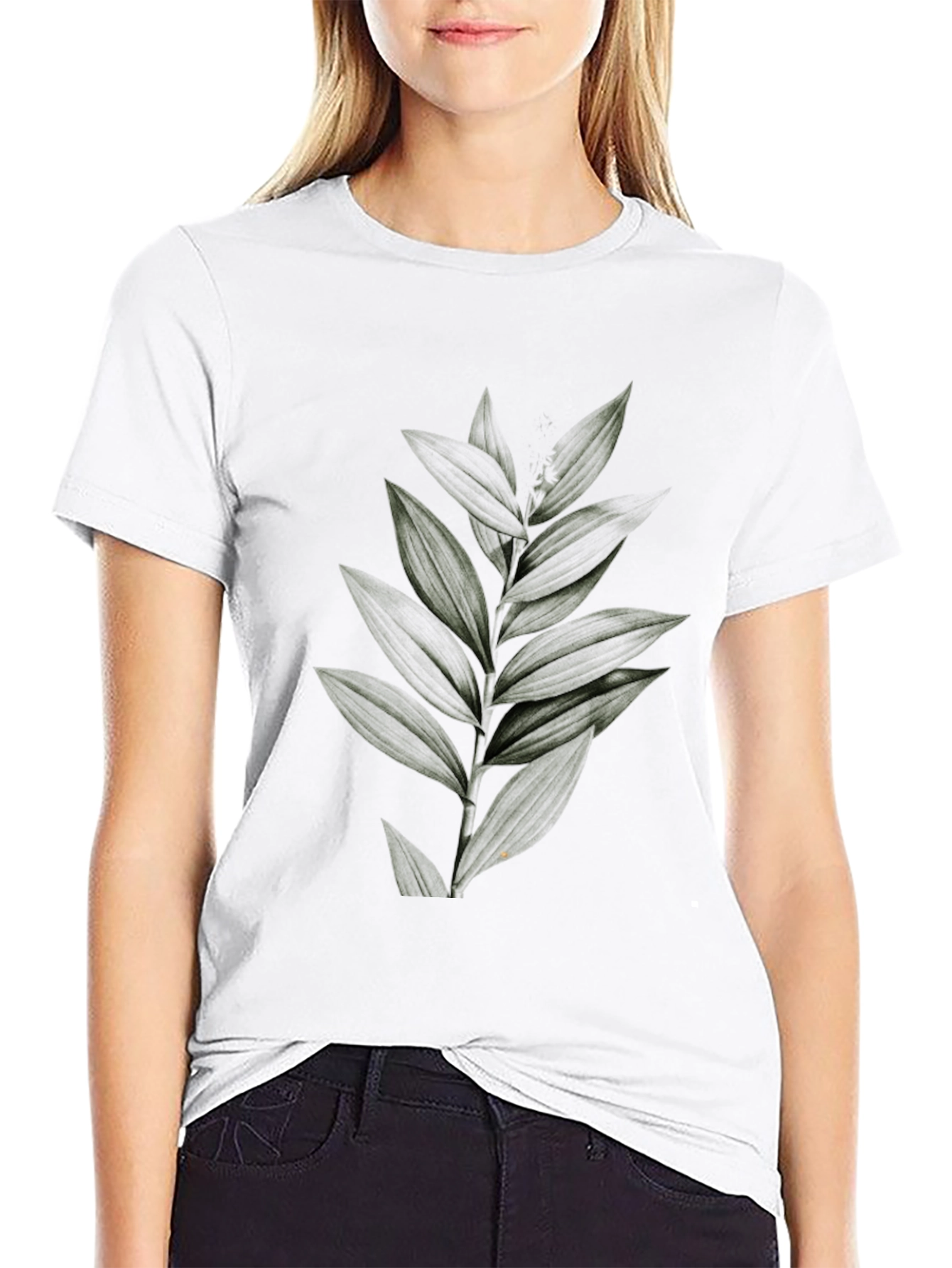 Botanical Print Black Tee