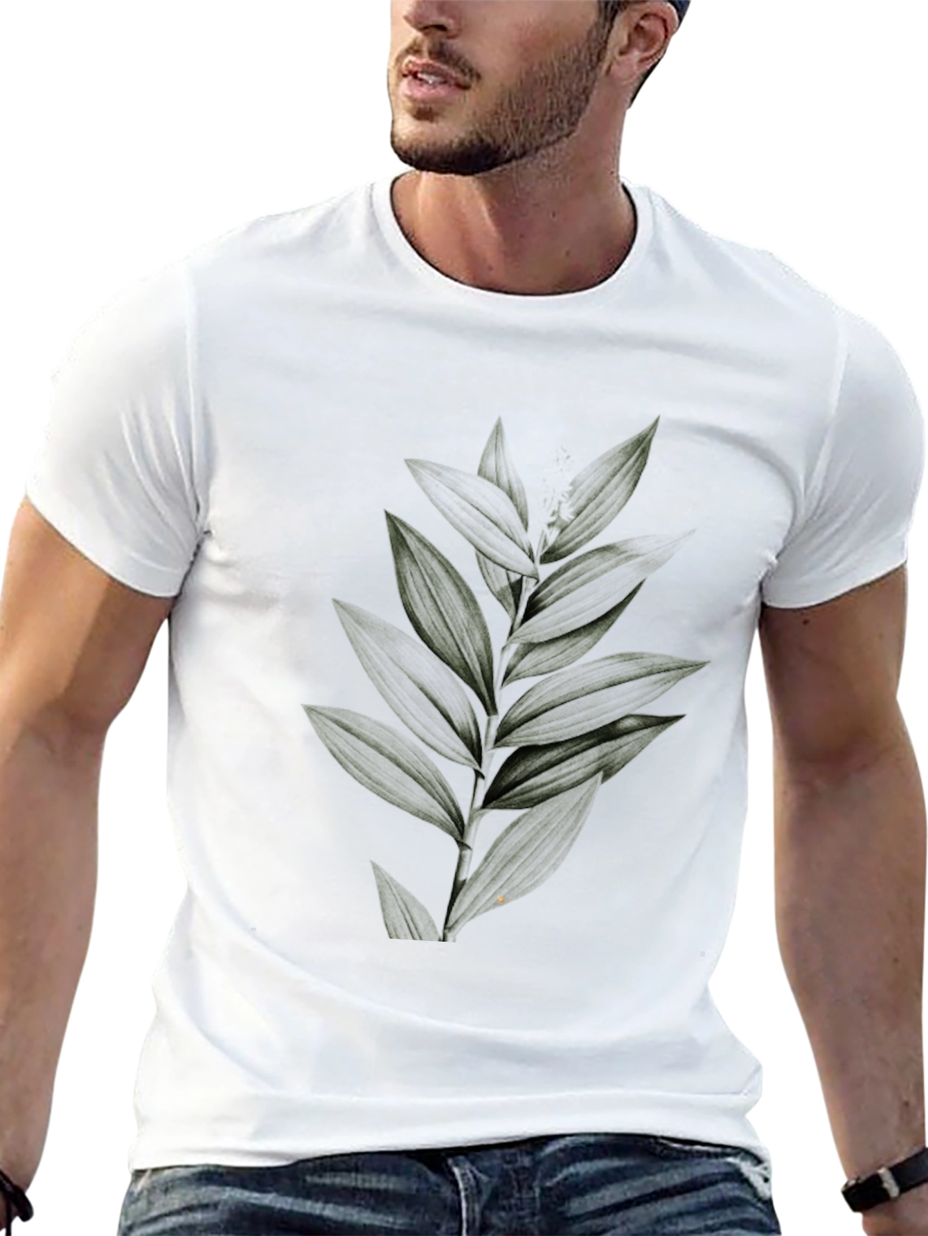 Botanical Print Black Tee
