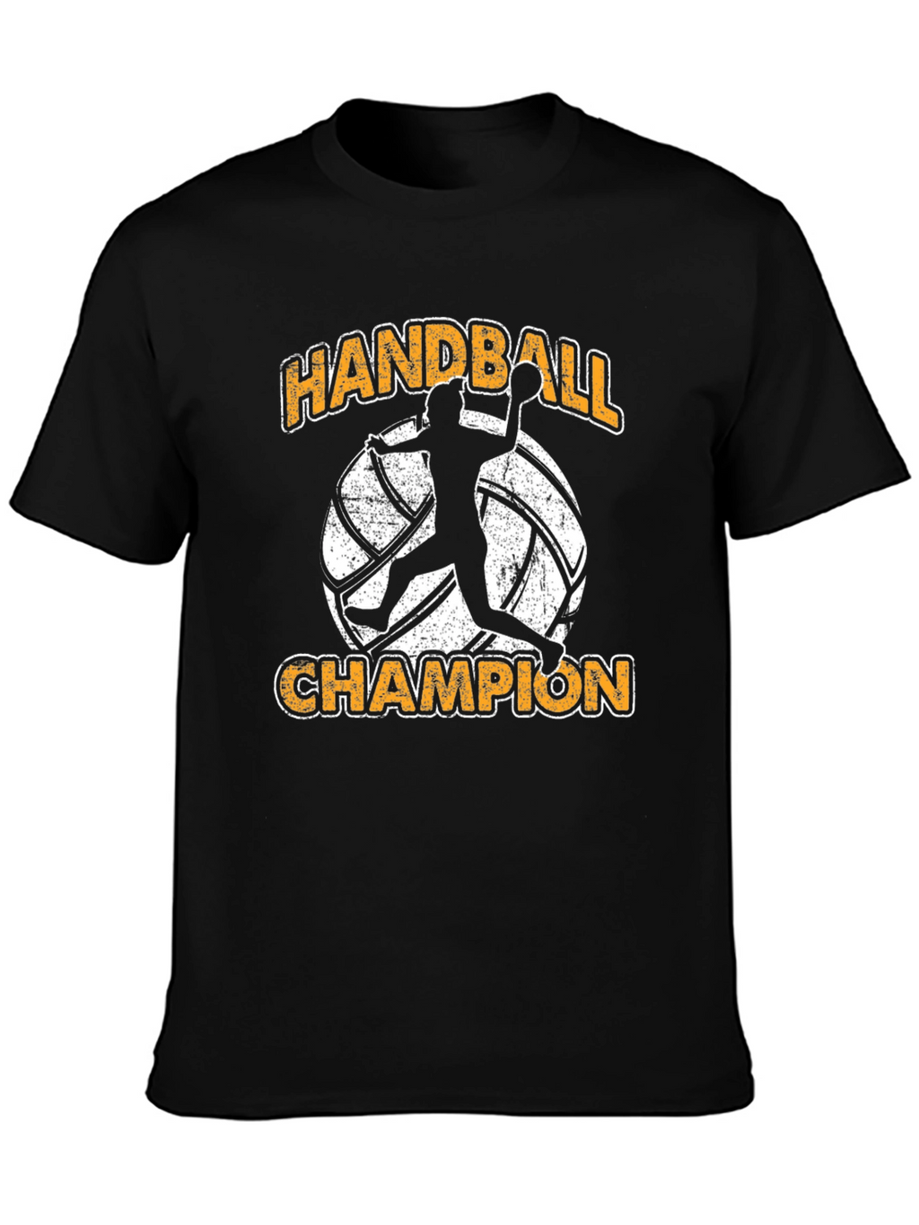 Handball Champion Graphic Tee - Black Cotton T-Shirt