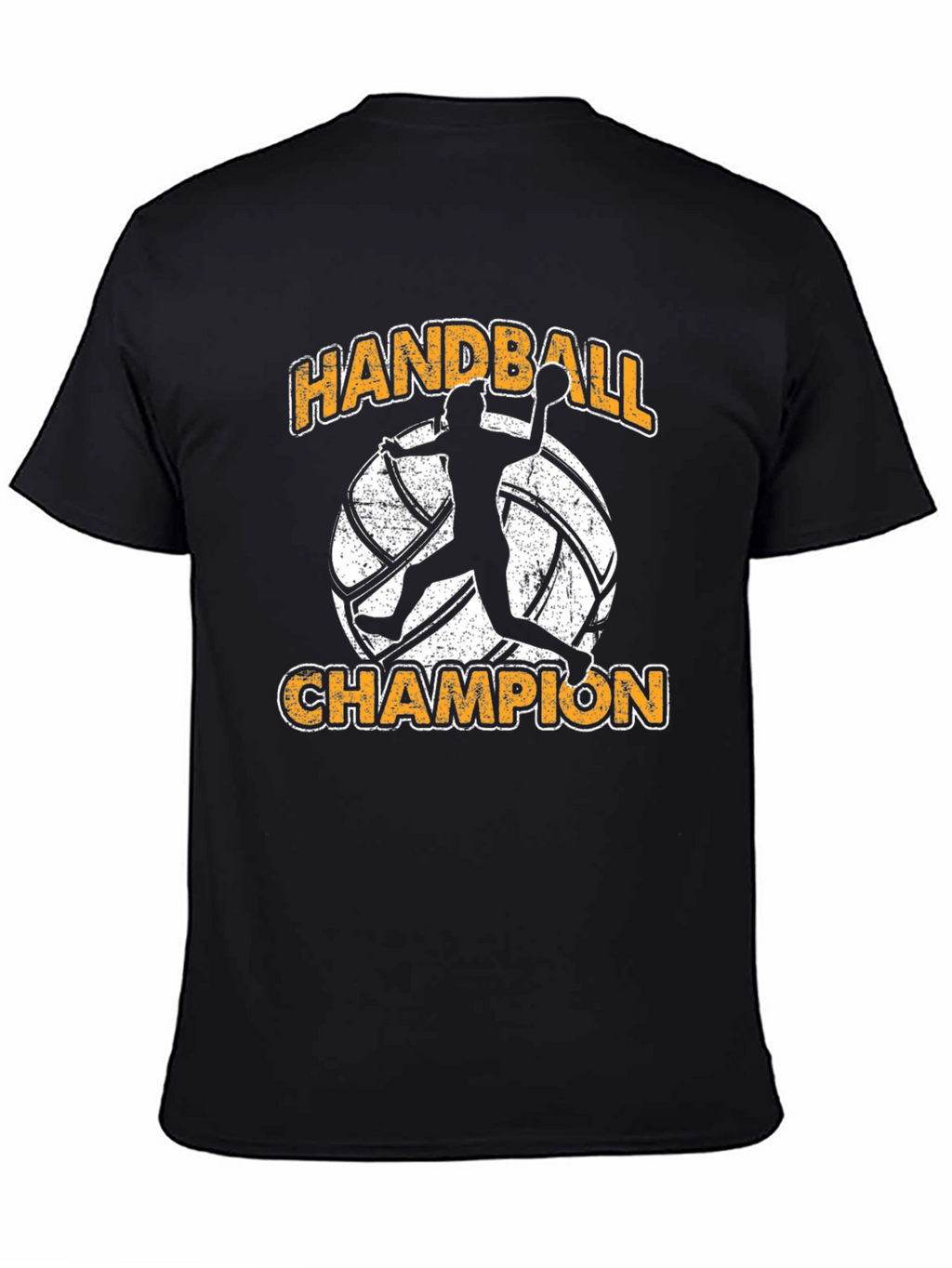Handball Champion Graphic Tee - Black Cotton T-Shirt