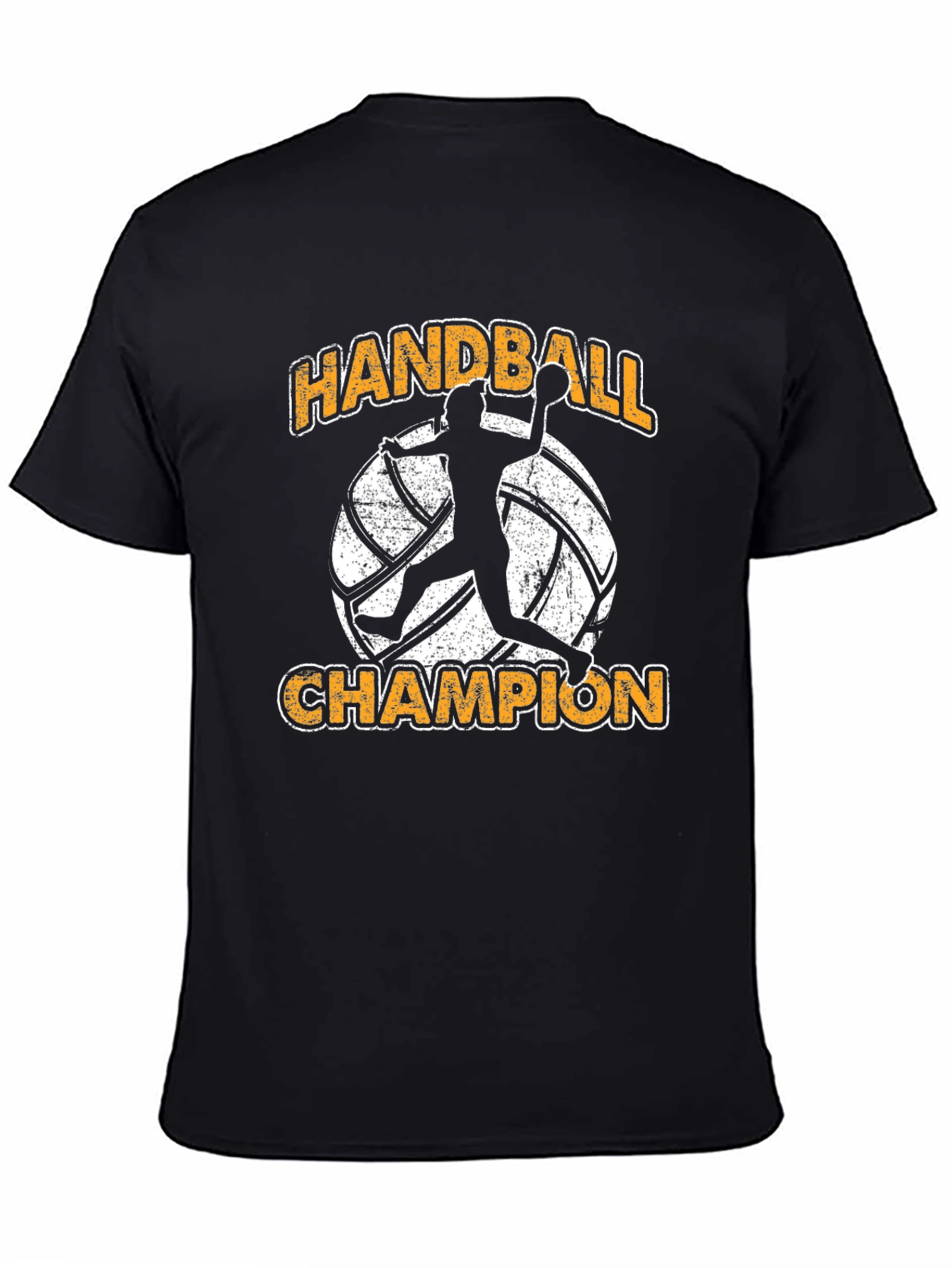 Handball Champion Graphic Tee - Black Cotton T-Shirt