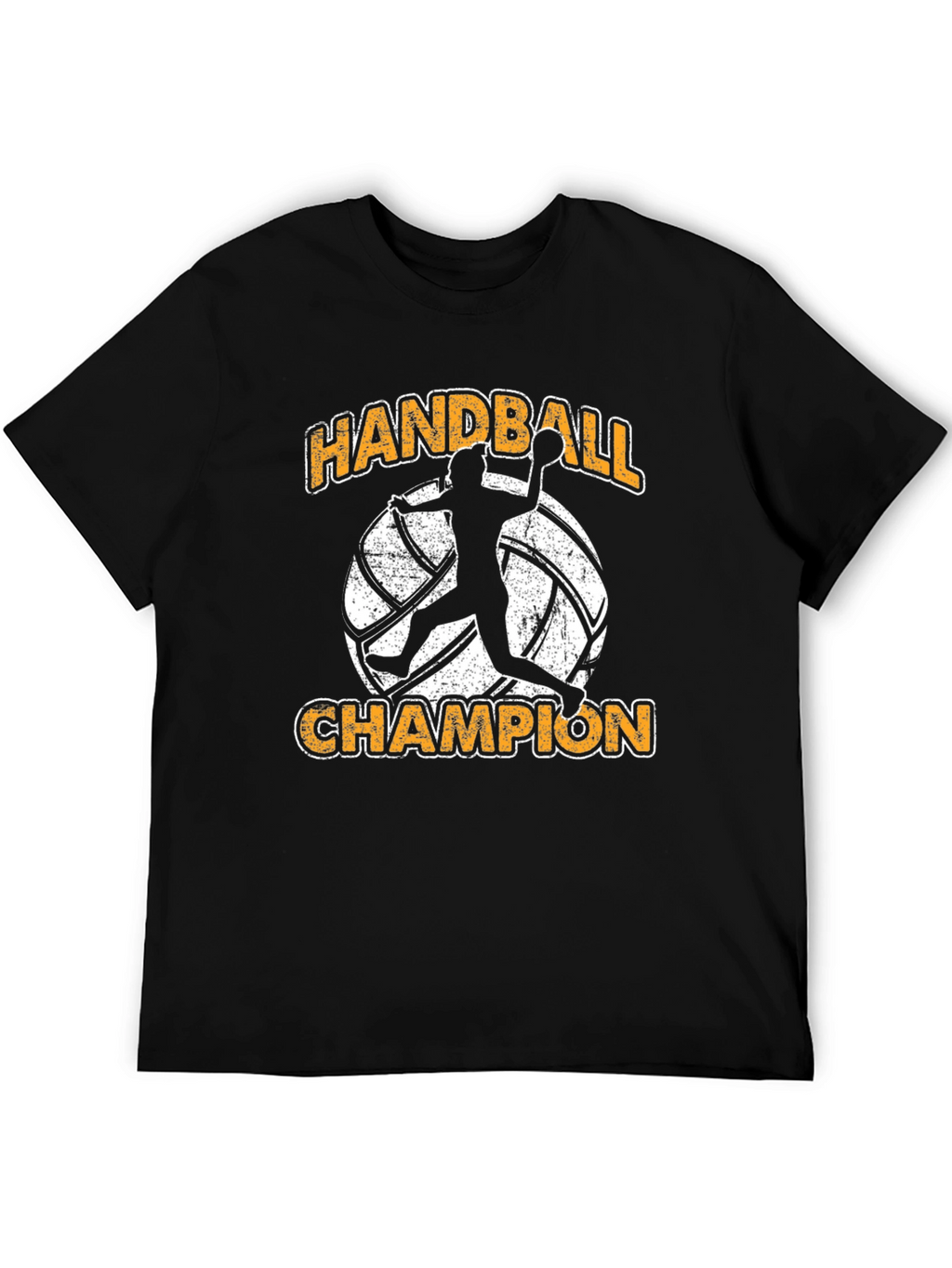 Handball Champion Graphic Tee - Black Cotton T-Shirt