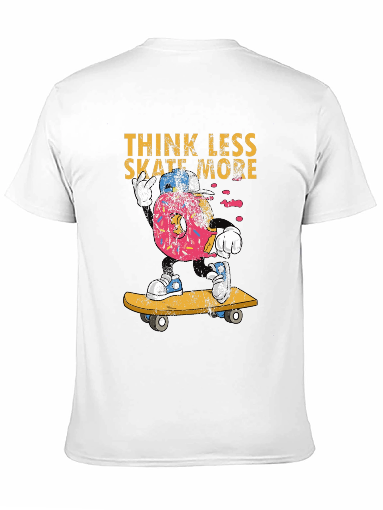 Think Less Skate More Donut Skateboard T-Shirt