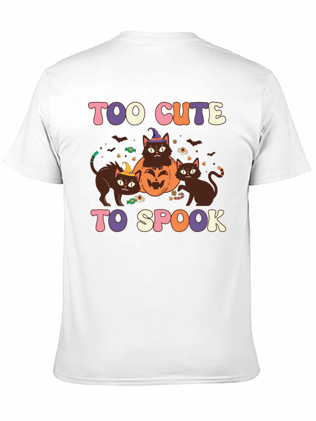 Too Cute to Spook Halloween Cat Graphic Tee
