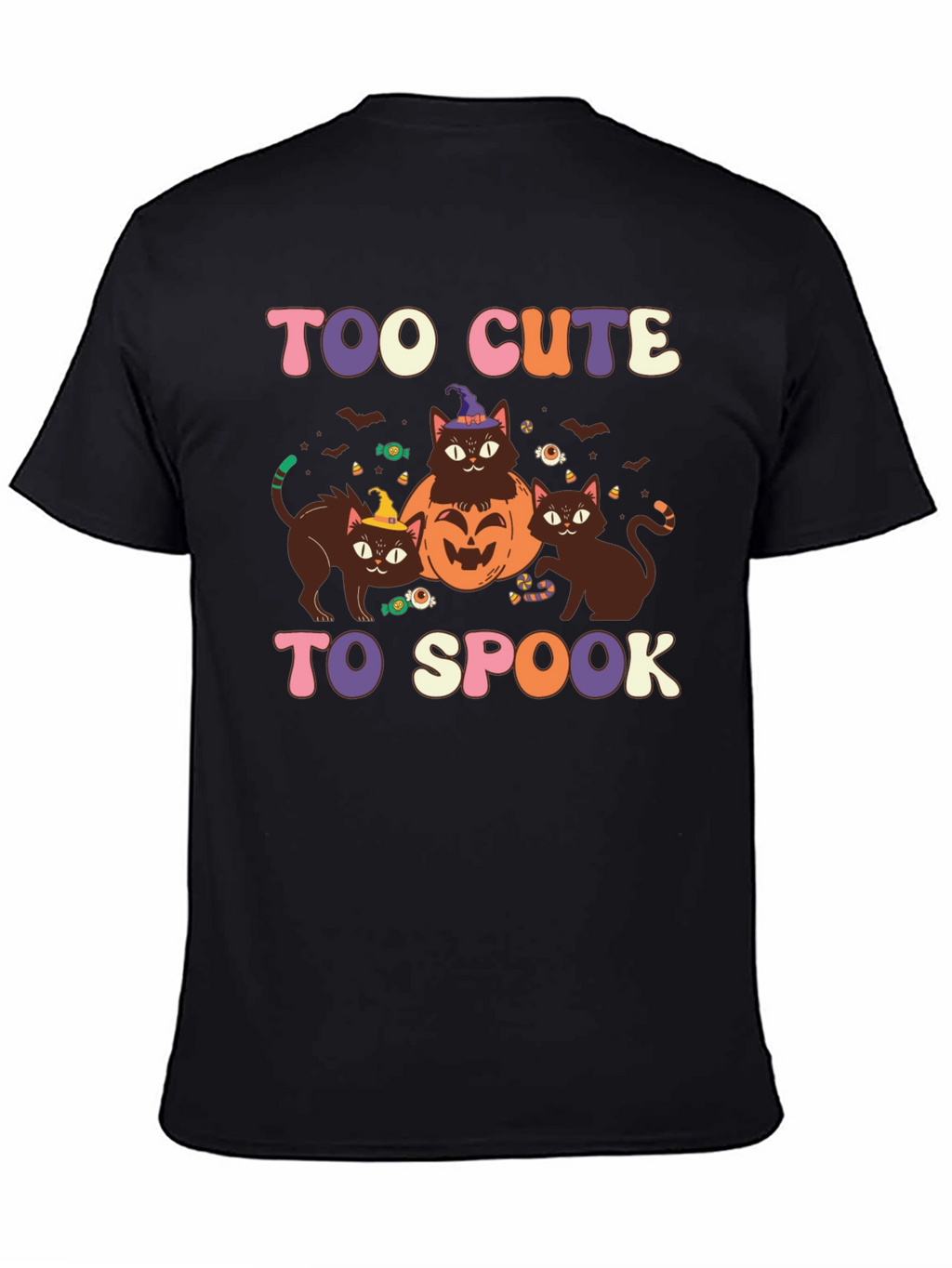 Too Cute to Spook Halloween Cat Graphic Tee