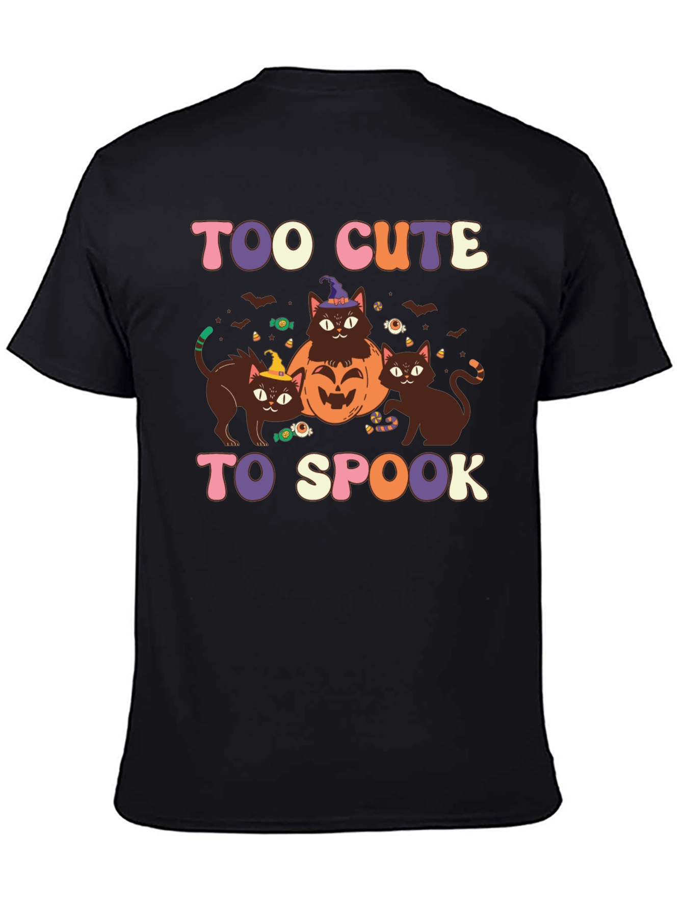 Too Cute to Spook Halloween Cat Graphic Tee
