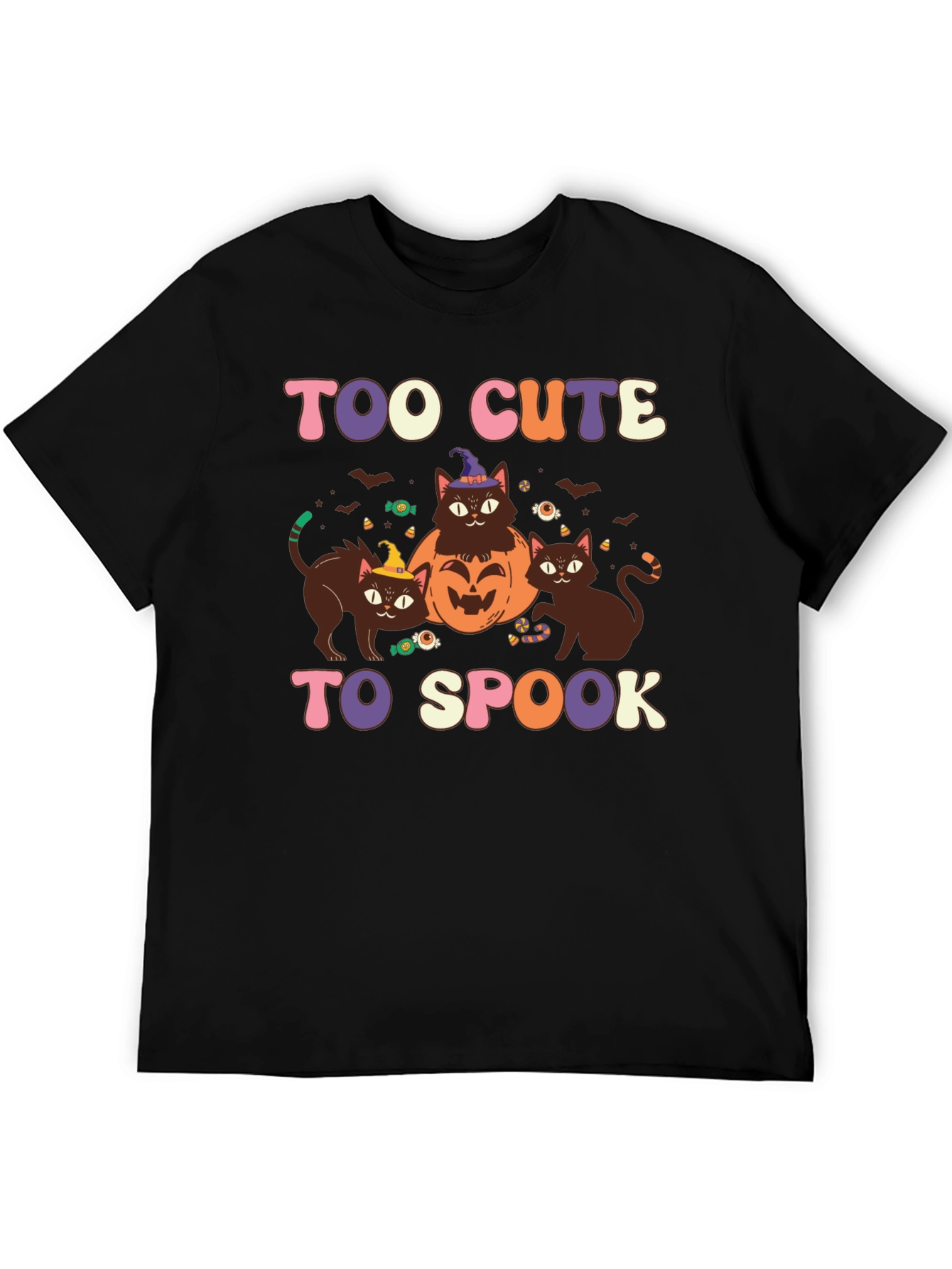 Too Cute to Spook Halloween Cat Graphic Tee