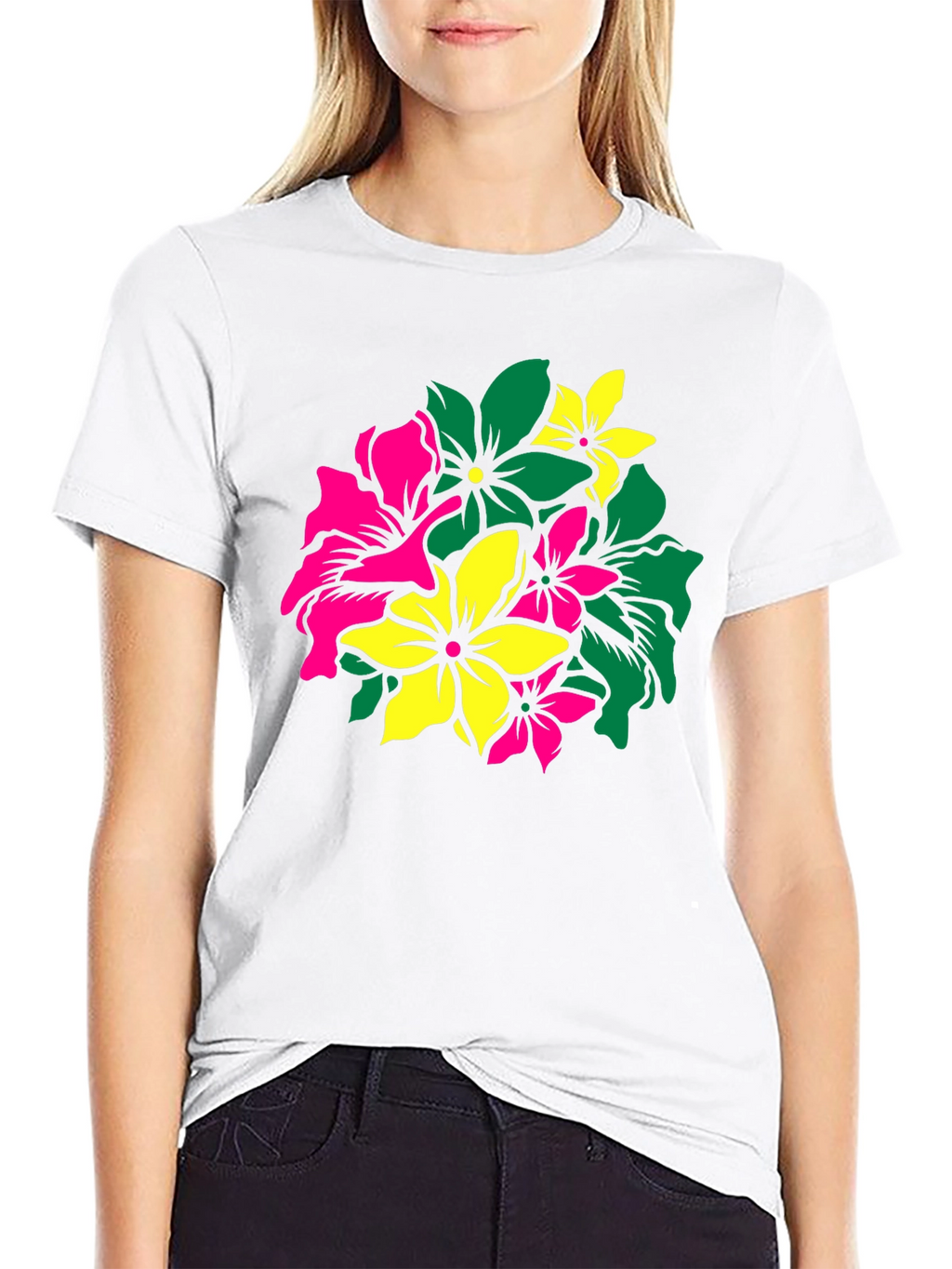 Floral Graphic Tee - Vivid Flower Design