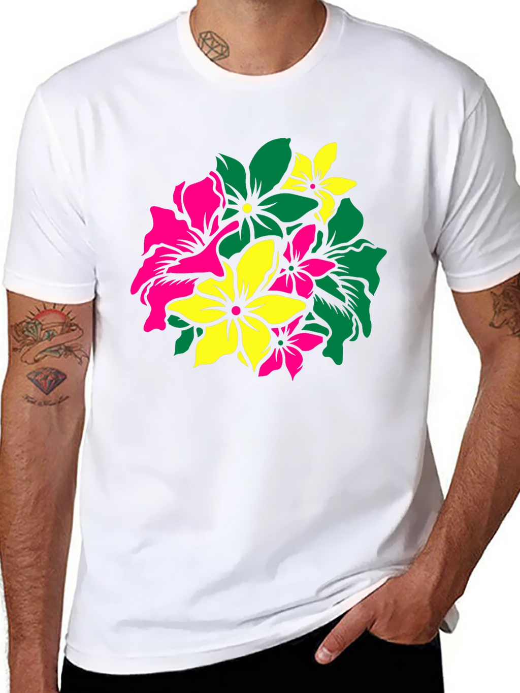 Floral Graphic Tee - Vivid Flower Design