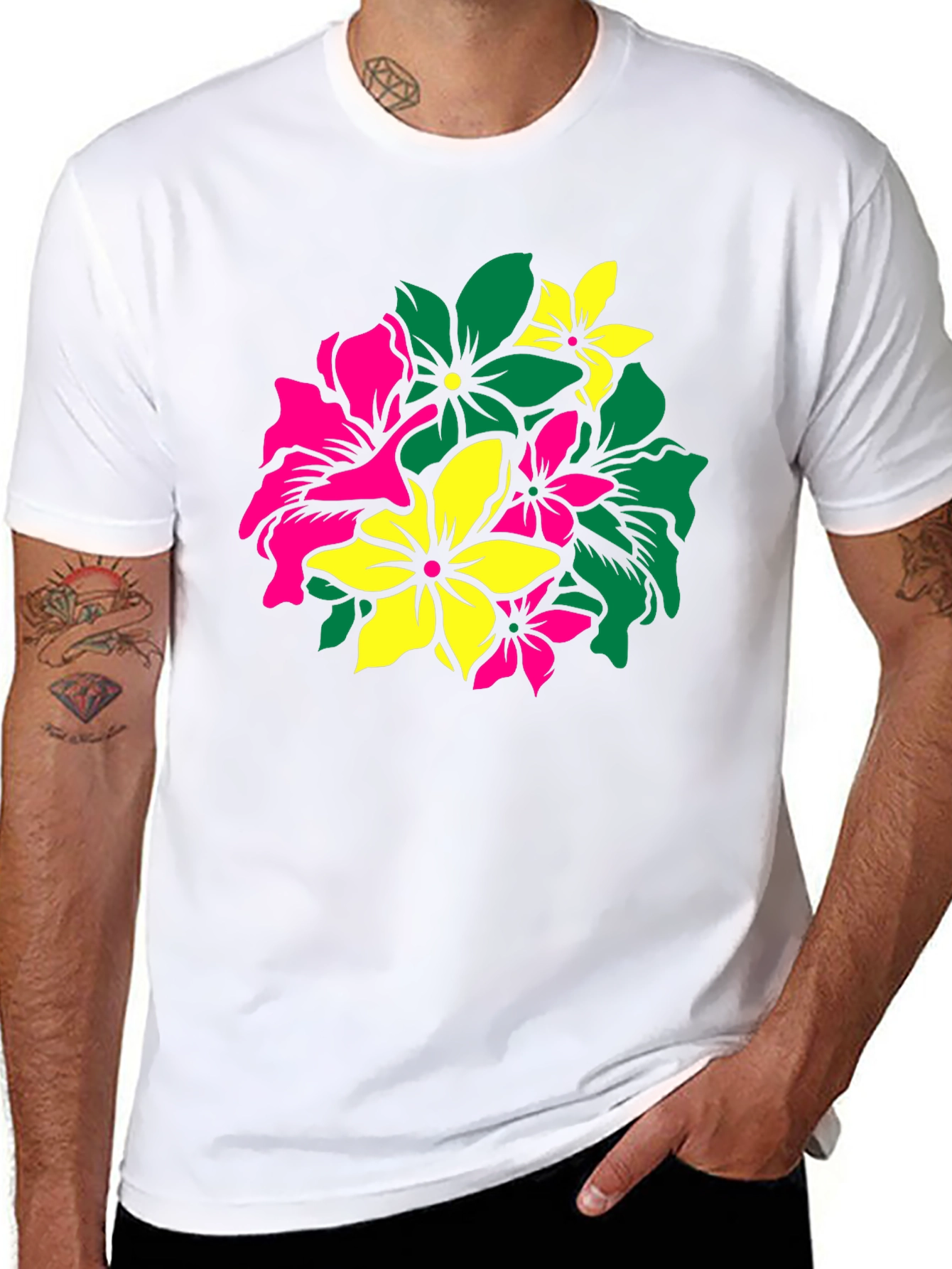 Floral Graphic Tee - Vivid Flower Design