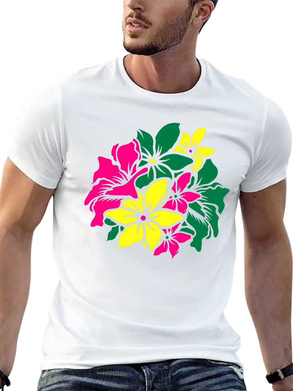 Floral Graphic Tee - Vivid Flower Design