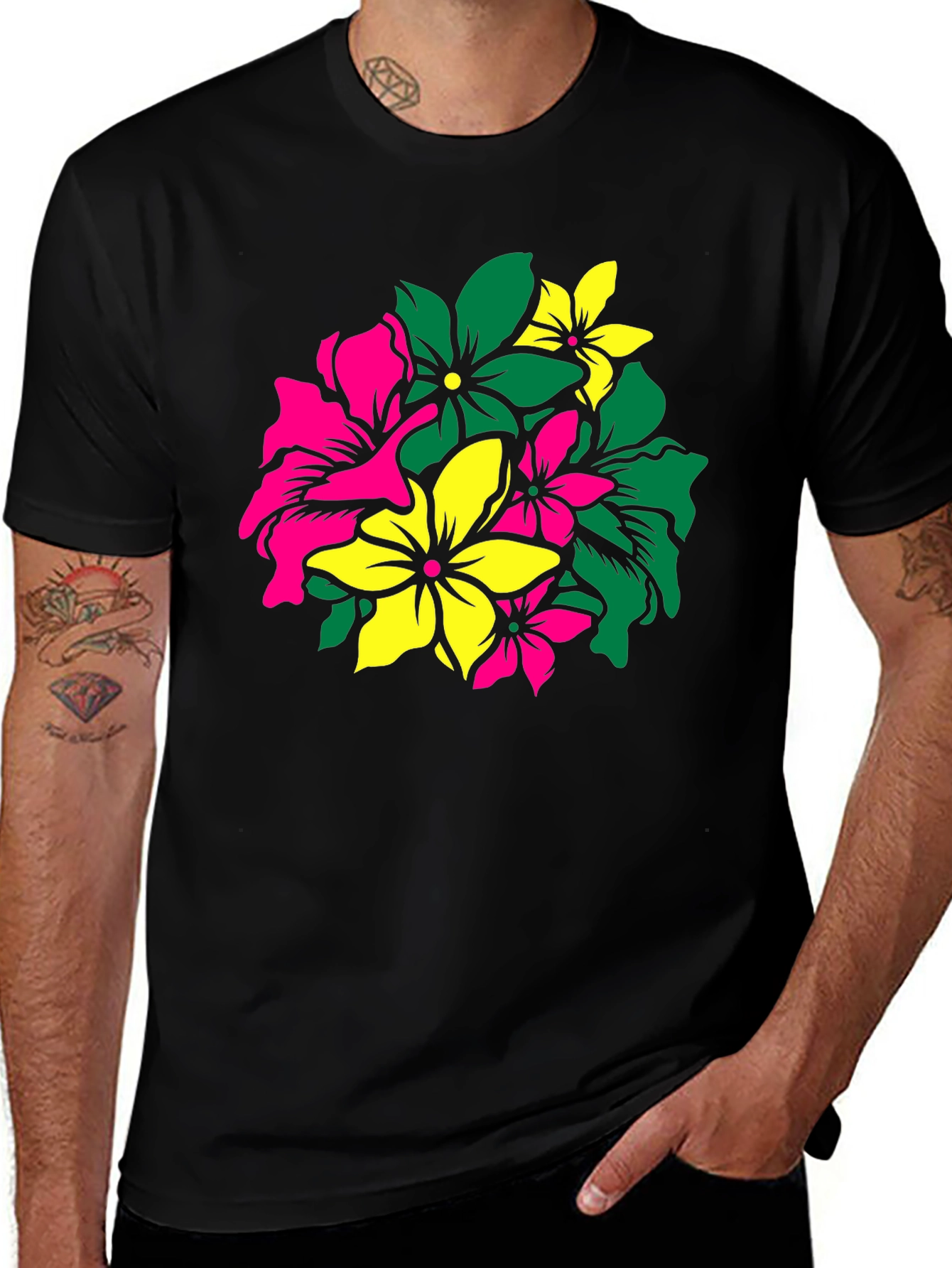 Floral Graphic Tee - Vivid Flower Design