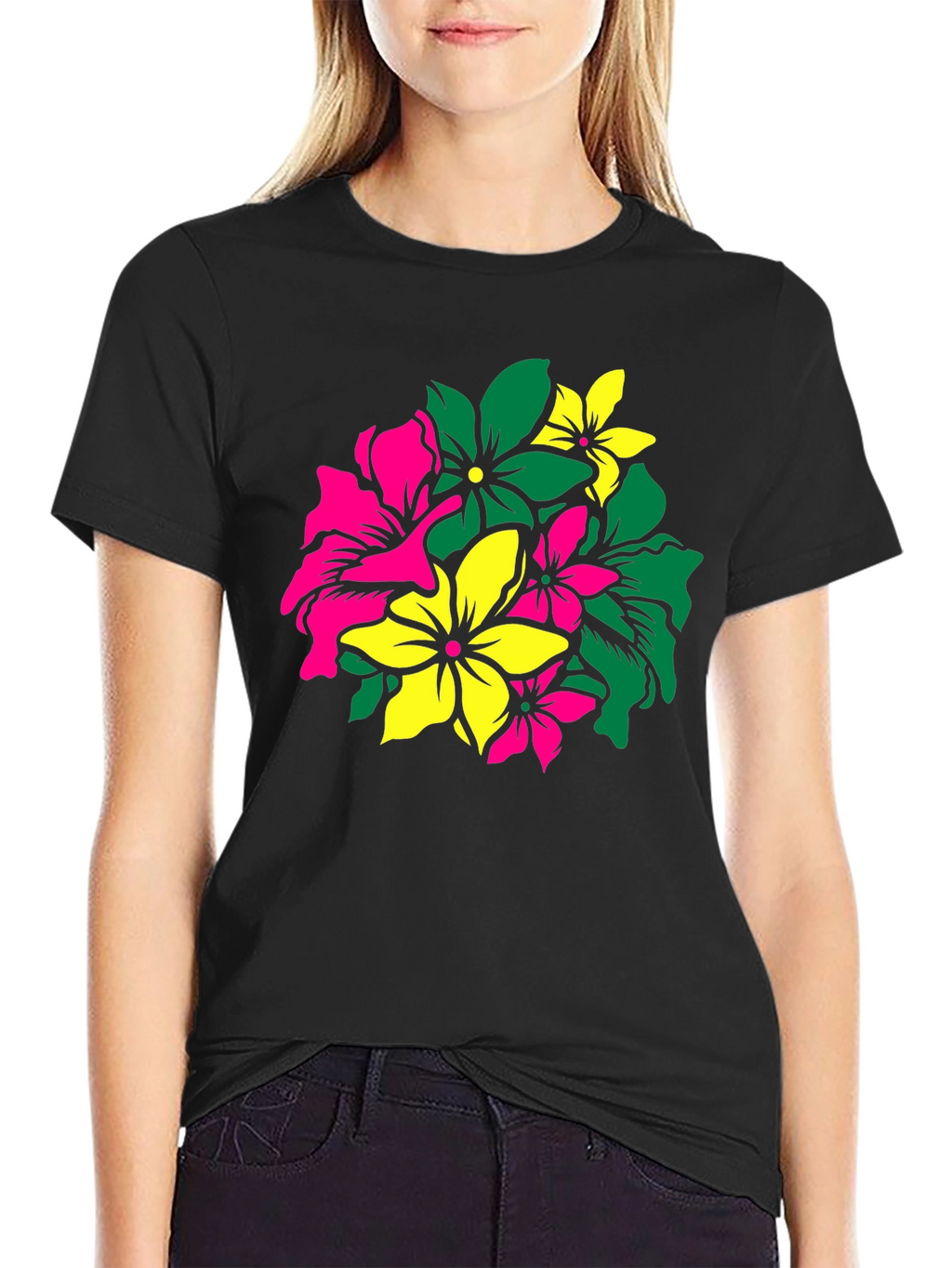 Floral Graphic Tee - Vivid Flower Design