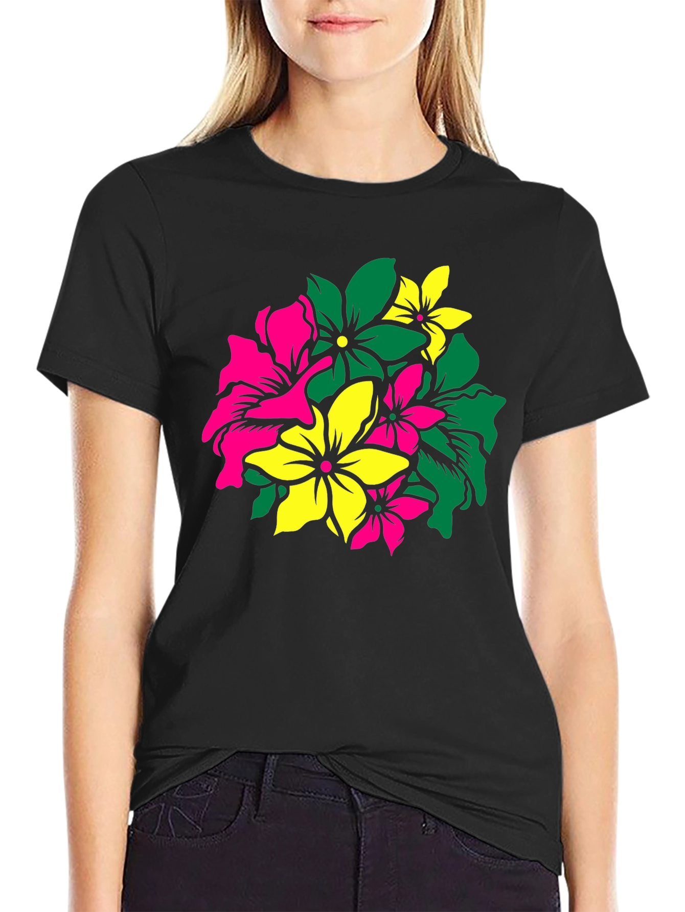Floral Graphic Tee - Vivid Flower Design