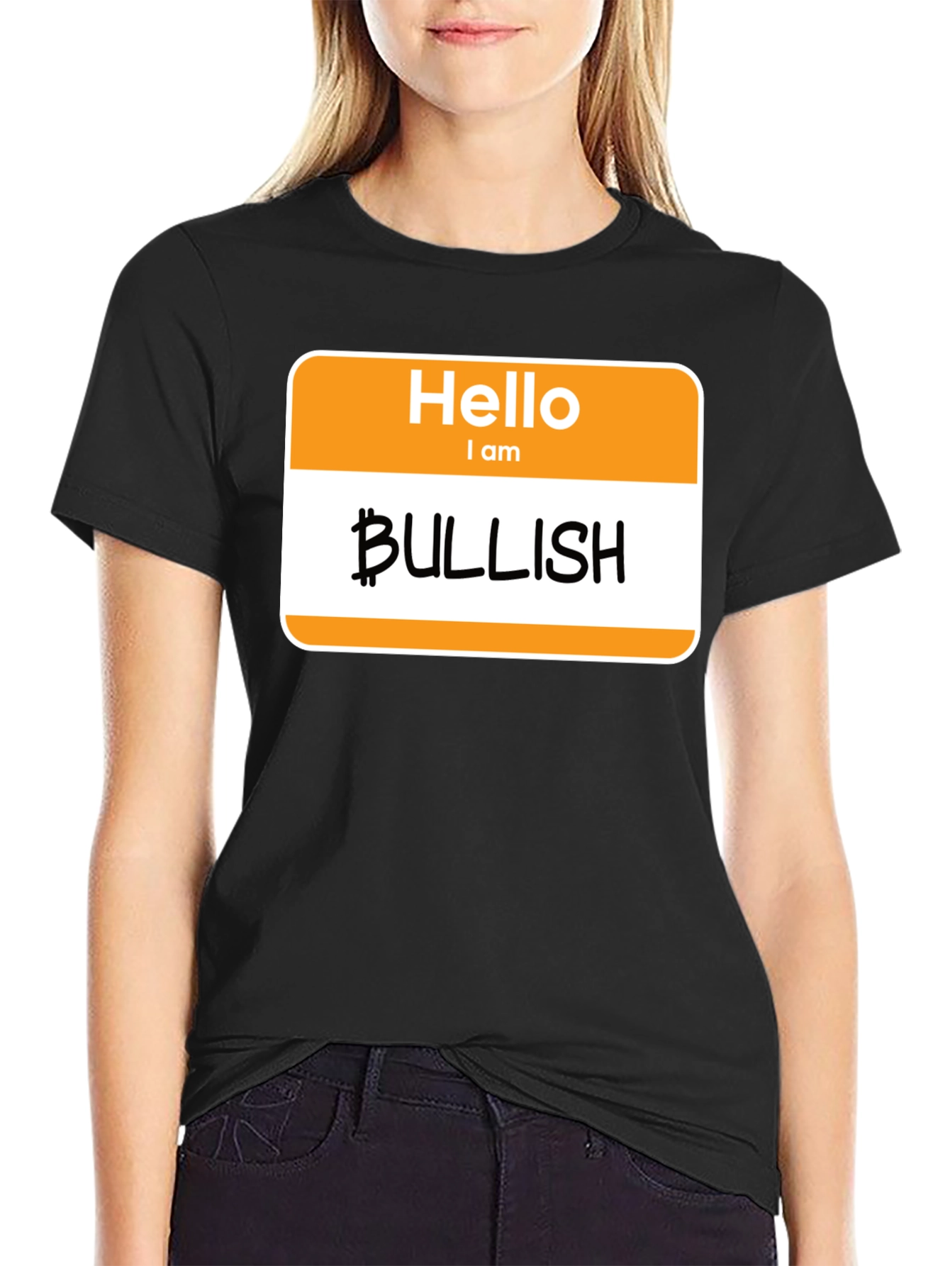 Bullish Name Tag T-Shirt - Black Short Sleeve Tee